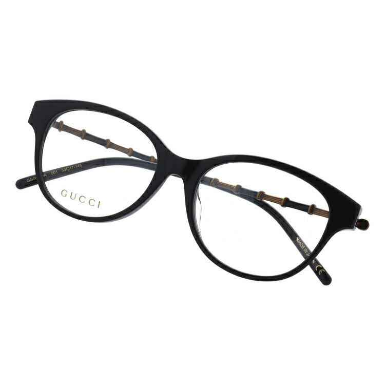 グッチ メガネフレーム 伊達メガネ アジアンフィット GUCCI GG0658OA 001 53サイズ ウェリントン ユニセックス メンズ レディース メタル バンブー ラッピング無料