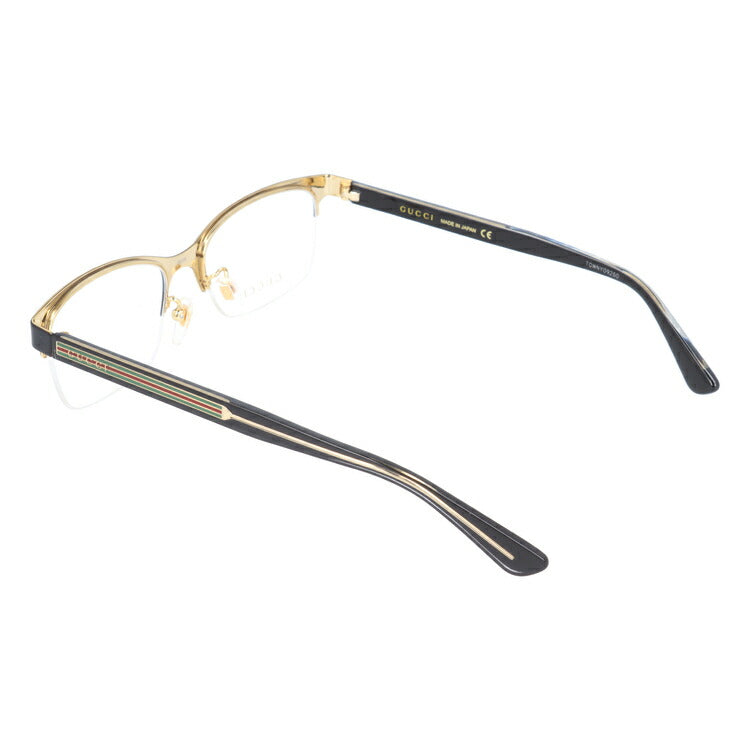 グッチ メガネフレーム 伊達メガネ アジアンフィット GUCCI GG0387OJ 001 55サイズ スクエア ユニセックス メンズ レディース ウェブストライプ ラッピング無料