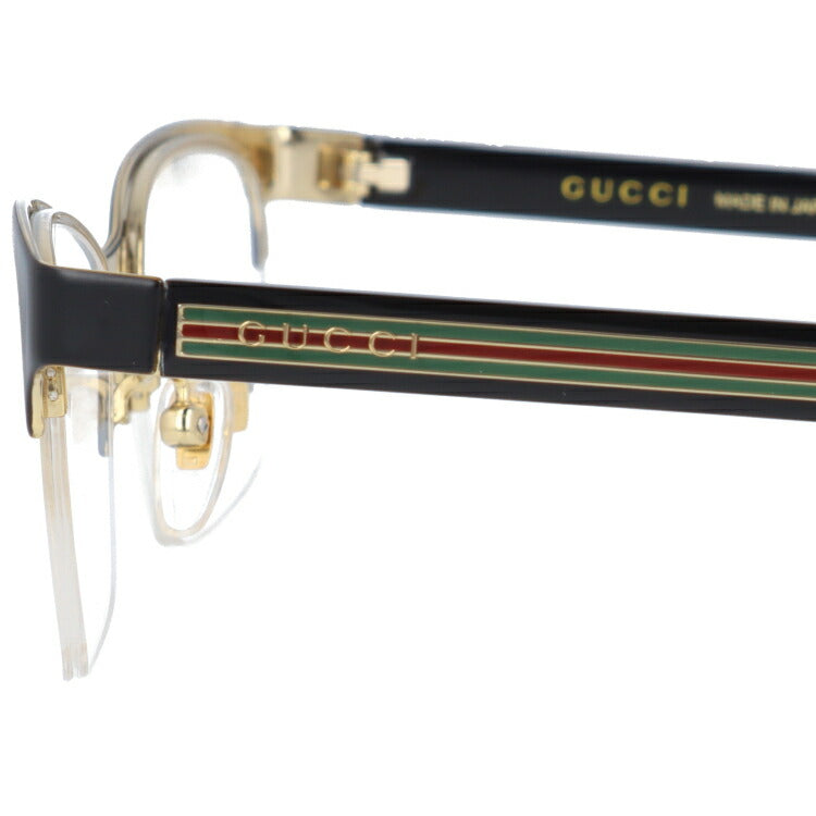 グッチ メガネフレーム 伊達メガネ アジアンフィット GUCCI GG0387OJ 001 55サイズ スクエア ユニセックス メンズ レディース ウェブストライプ ラッピング無料