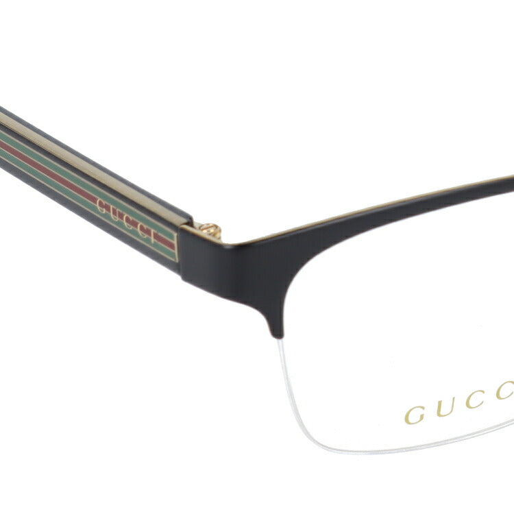 グッチ メガネフレーム 伊達メガネ アジアンフィット GUCCI GG0387OJ 001 55サイズ スクエア ユニセックス メンズ レディース ウェブストライプ ラッピング無料