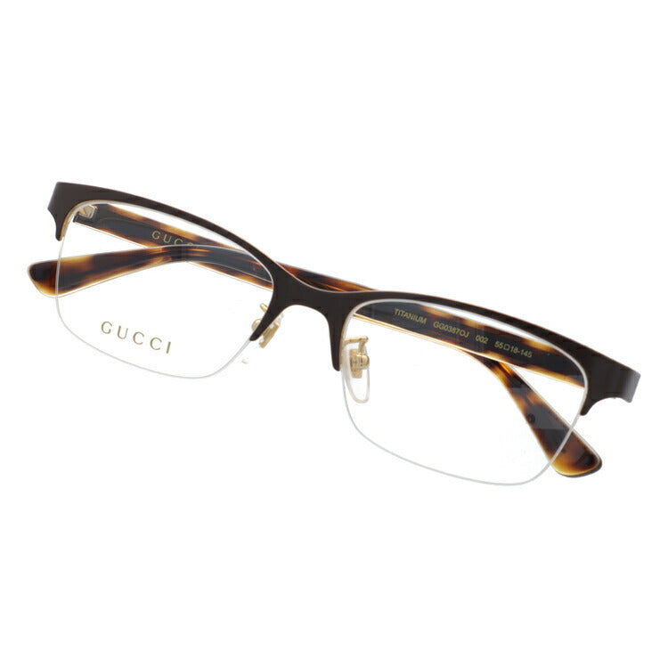 グッチ メガネフレーム 伊達メガネ アジアンフィット GUCCI GG0387OJ 002 55サイズ スクエア ユニセックス メンズ レディース ウェブストライプ ラッピング無料