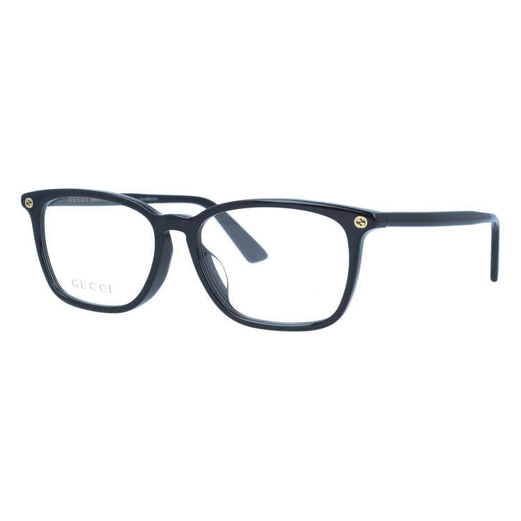グッチ メガネフレーム 伊達メガネ アジアンフィット GUCCI GG0156OA 001 54サイズ スクエア ユニセックス メンズ レディース イタリア製 インターロッキングG ビー(蜂)