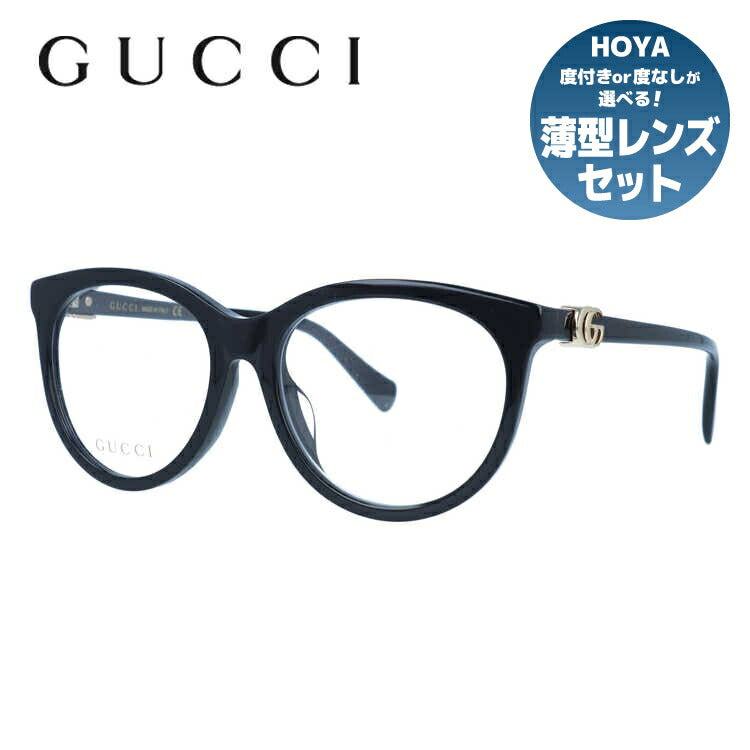 グッチ メガネフレーム 伊達メガネ アジアンフィット GUCCI GG1074OA 001 54サイズ バタフライ メンズ レディースキャッツアイ ダブルG GGマーモント イタリア製