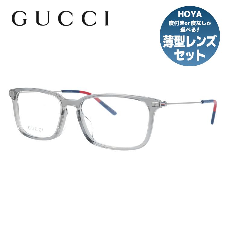 グッチ メガネフレーム シェリーライン （ウェブライン） 伊達メガネ アジアンフィット GUCCI GG1056OA 003 56サイズ スクエア型 ユニセックス メンズ レディース