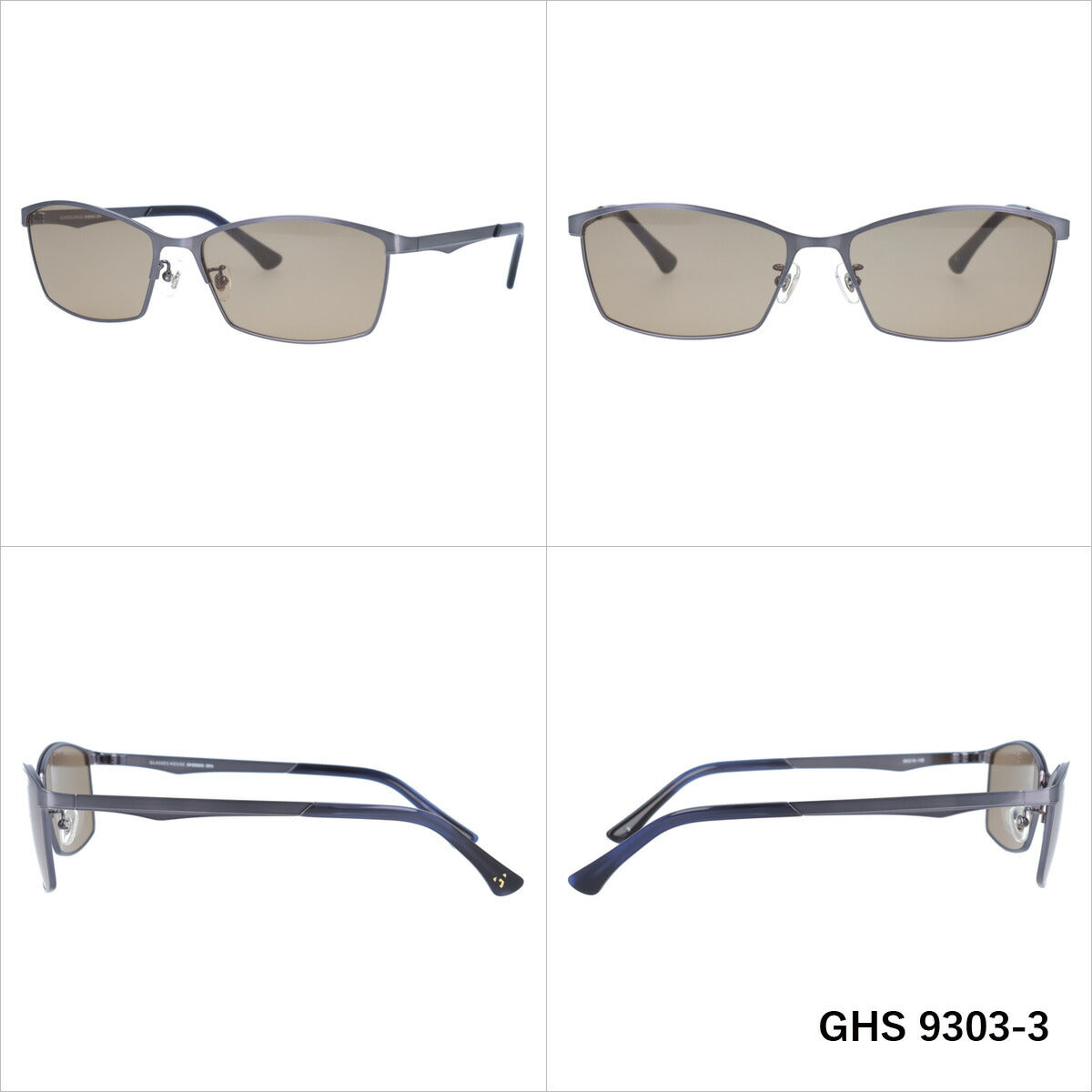 おしゃれ サングラス GLASSES HOUSE グラスハウス GHS 9303 全3色 58サイズ アジアンフィット スクエア型 メンズ レディース UVカット 紫外線 対策 ブランド 眼鏡 メガネ アイウェア 人気 おすすめ ラッピング無料