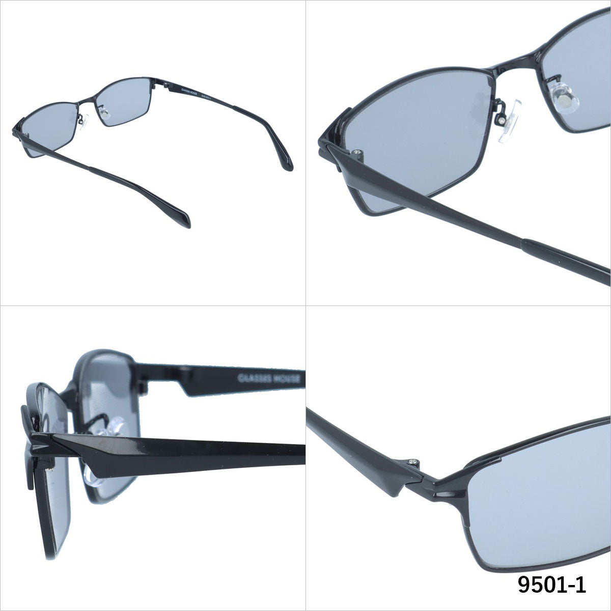 グラスハウス サングラス アジアンフィット(フルフィット) 調整可能ノーズパッド(クリングス) GLASSES HOUSE GHS 9501 57サイズ スクエア型 ユニセックス メンズ レディース