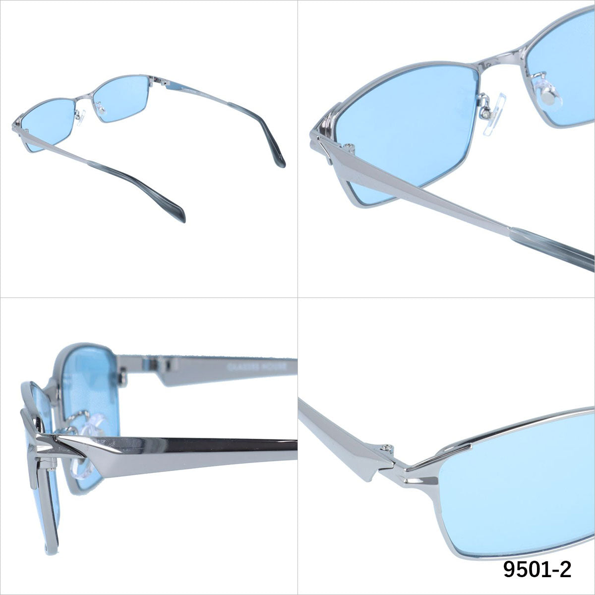 グラスハウス サングラス アジアンフィット(フルフィット) 調整可能ノーズパッド(クリングス) GLASSES HOUSE GHS 9501 57サイズ スクエア型 ユニセックス メンズ レディース