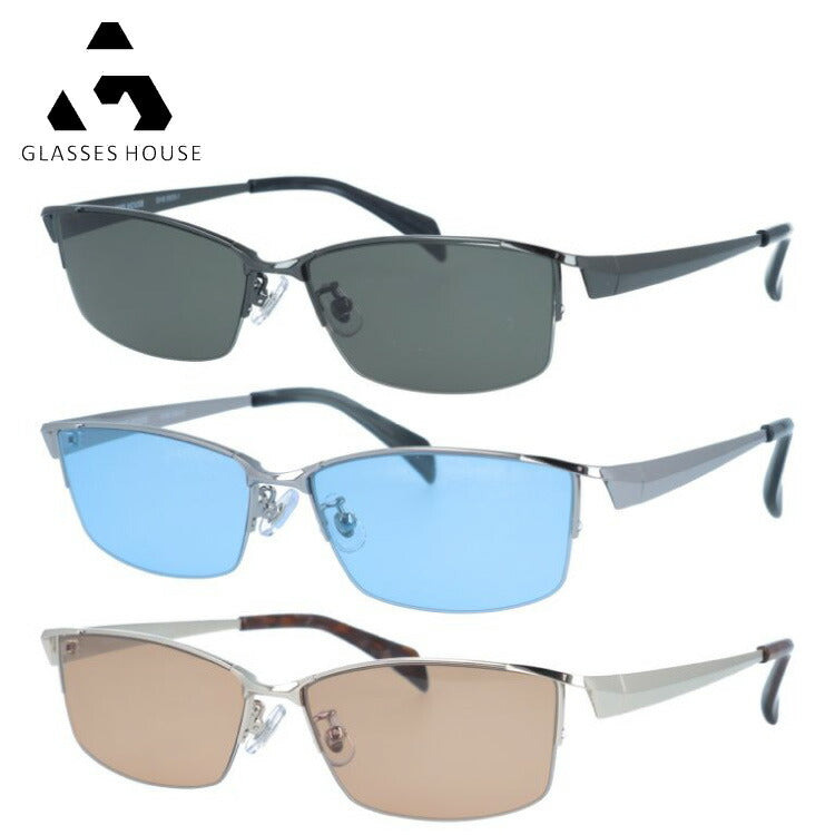 グラスハウス サングラス アジアンフィット(フルフィット) 調整可能ノーズパッド(クリングス) GLASSES HOUSE GHS 9503 56サイズ スクエア型 ユニセックス メンズ レディース