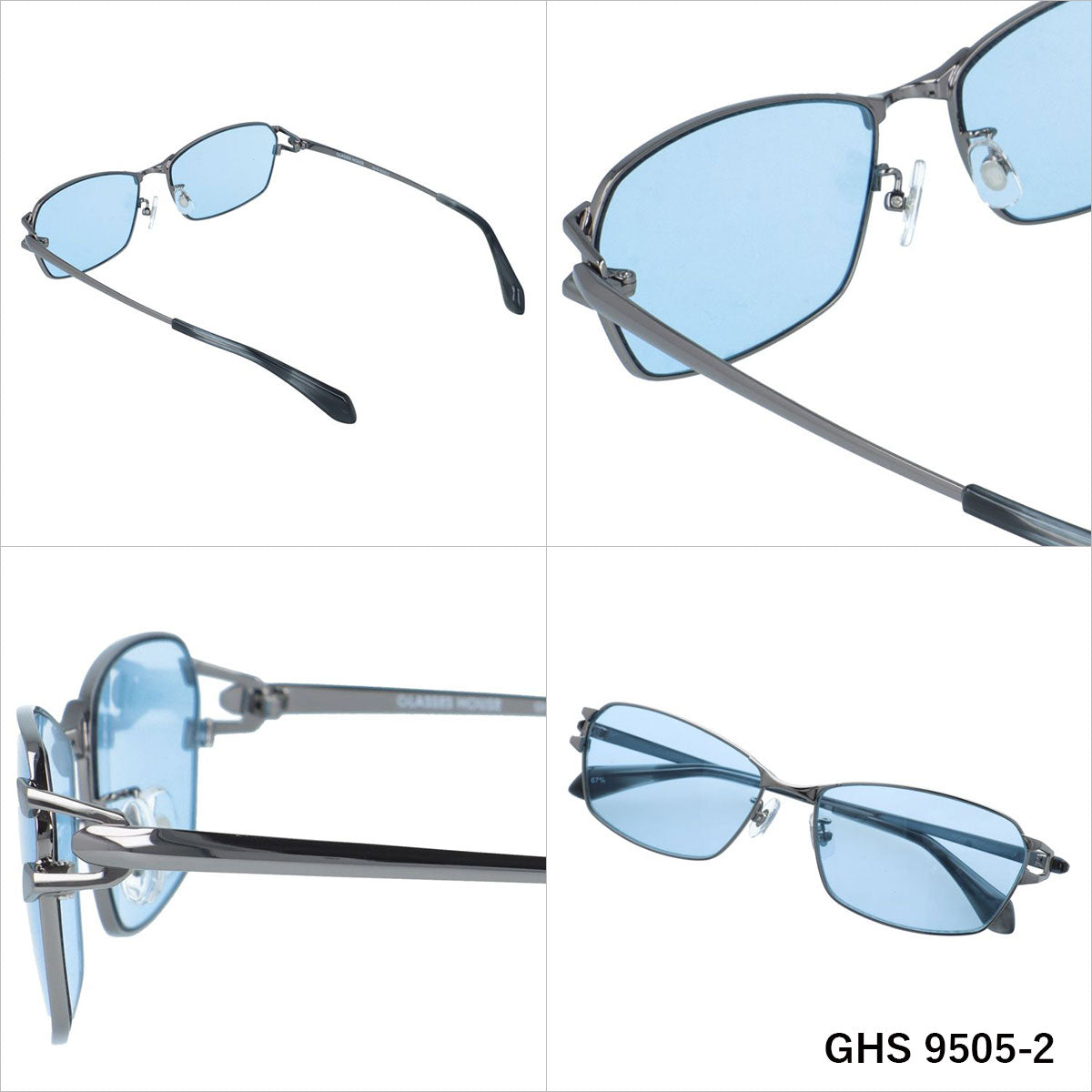グラスハウス サングラス アジアンフィット(フルフィット) 調整可能ノーズパッド(クリングス) GLASSES HOUSE GHS 9505 59サイズ 全3カラー スクエア型 ユニセックス メンズ レディース 国内正規品
