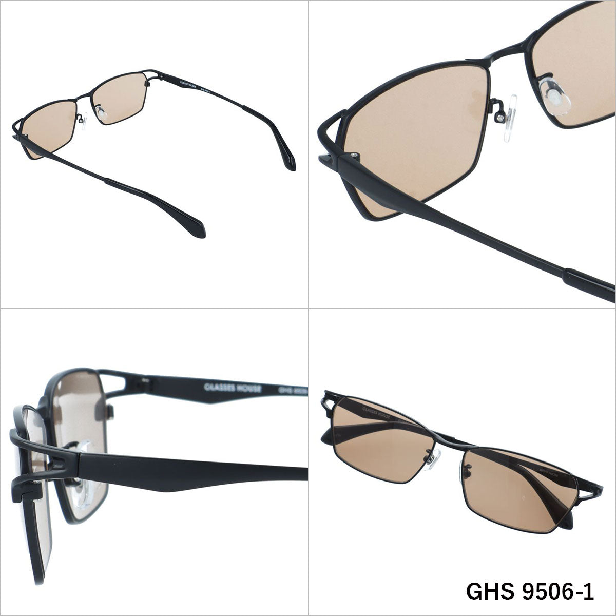グラスハウス サングラス アジアンフィット(フルフィット) 調整可能ノーズパッド(クリングス) GLASSES HOUSE GHS 9506 58サイズ 全3カラー スクエア型 ユニセックス メンズ レディース 国内正規品