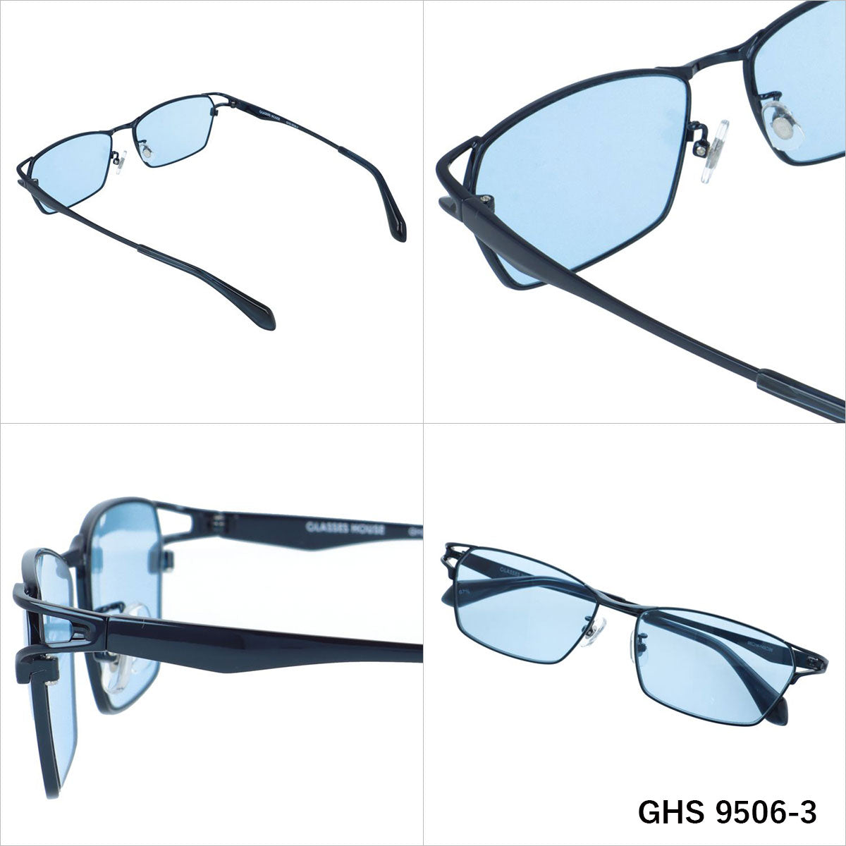 グラスハウス サングラス アジアンフィット(フルフィット) 調整可能ノーズパッド(クリングス) GLASSES HOUSE GHS 9506 58サイズ 全3カラー スクエア型 ユニセックス メンズ レディース 国内正規品