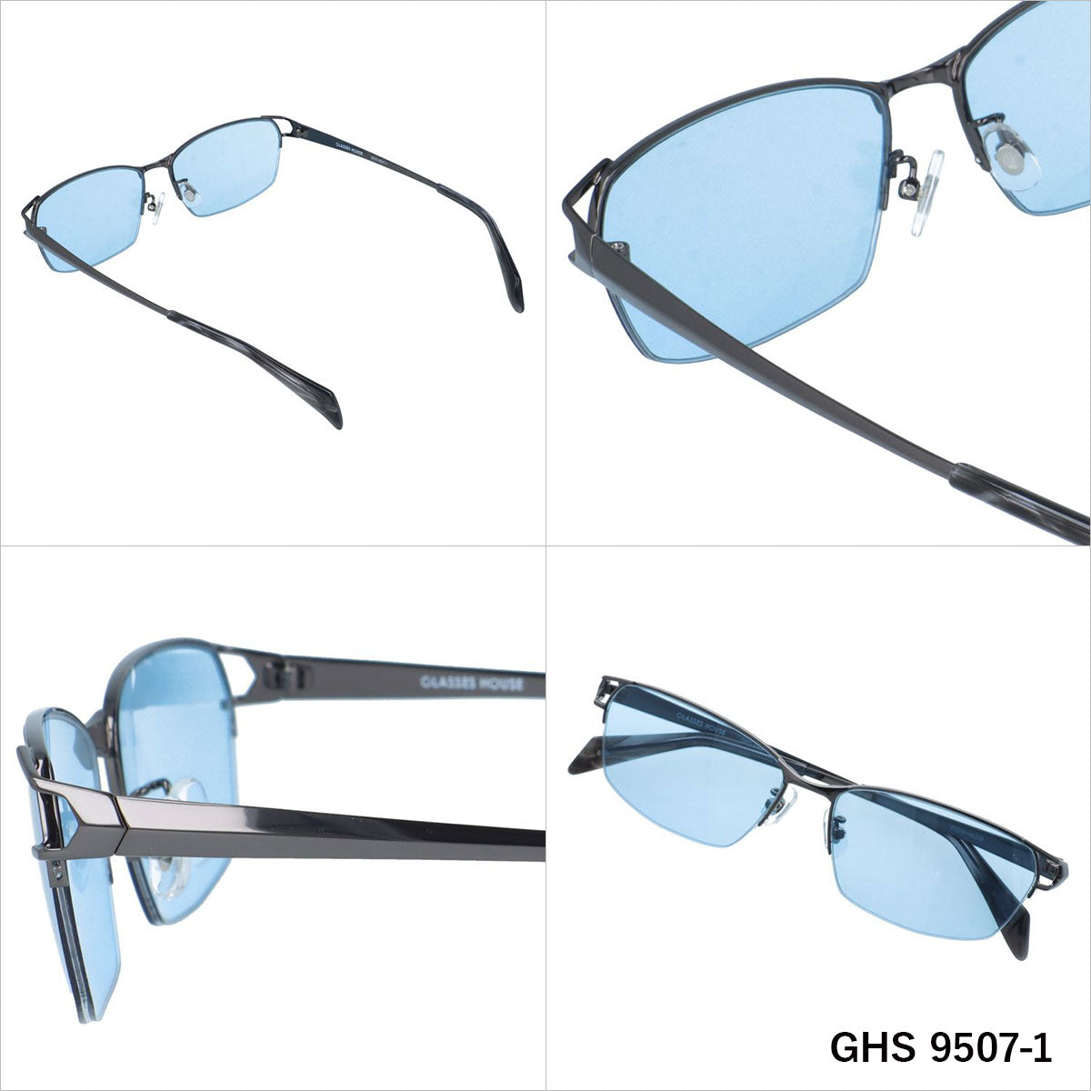 グラスハウス サングラス アジアンフィット(フルフィット) 調整可能ノーズパッド(クリングス) GLASSES HOUSE GHS 9507 57サイズ 全3カラー スクエア型 ユニセックス メンズ レディース 国内正規品