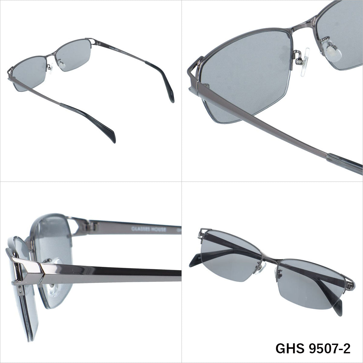 グラスハウス サングラス アジアンフィット(フルフィット) 調整可能ノーズパッド(クリングス) GLASSES HOUSE GHS 9507 57サイズ 全3カラー スクエア型 ユニセックス メンズ レディース 国内正規品
