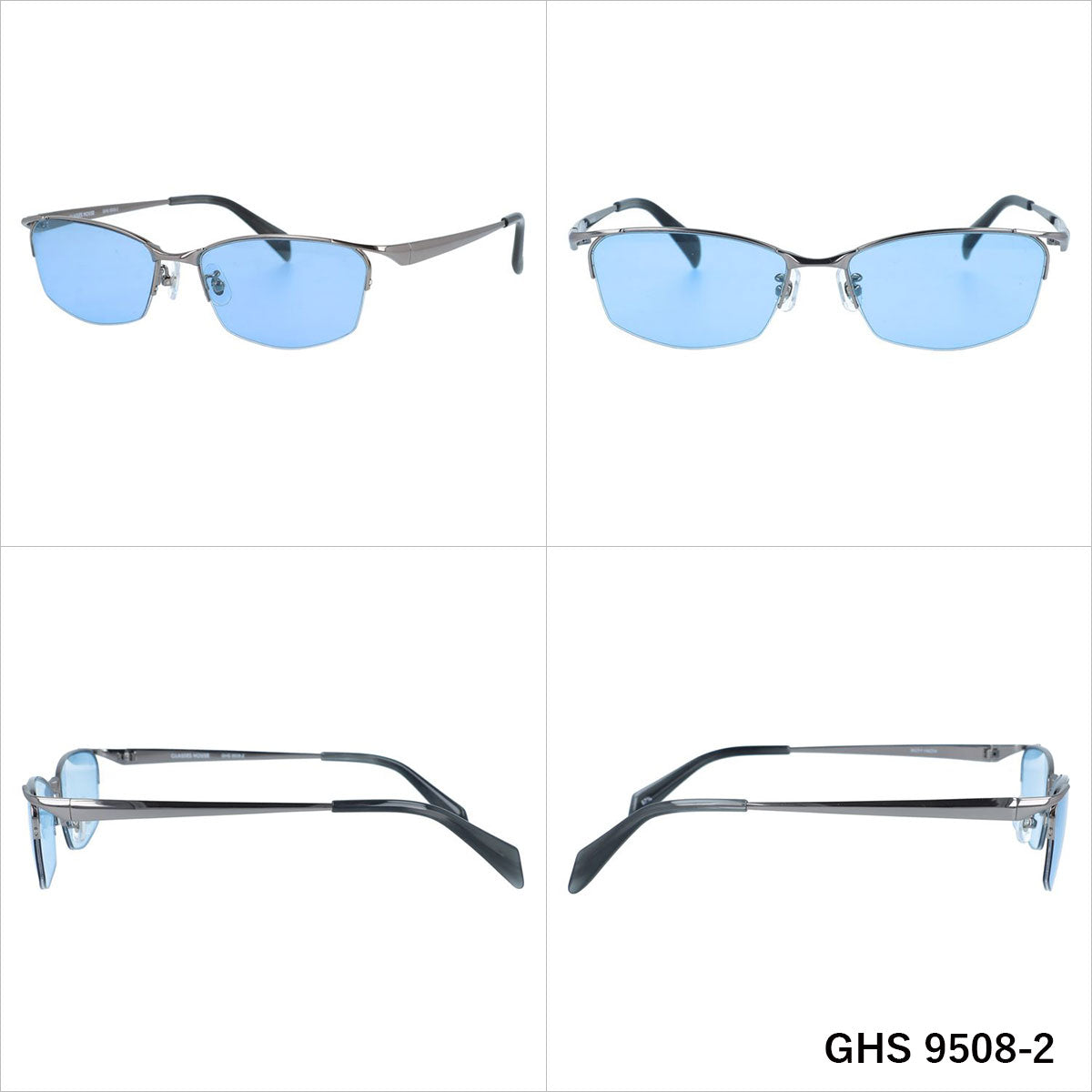 グラスハウス サングラス アジアンフィット(フルフィット) 調整可能ノーズパッド(クリングス) GLASSES HOUSE GHS 9508 56サイズ 全3カラー スクエア型 ユニセックス メンズ レディース 国内正規品