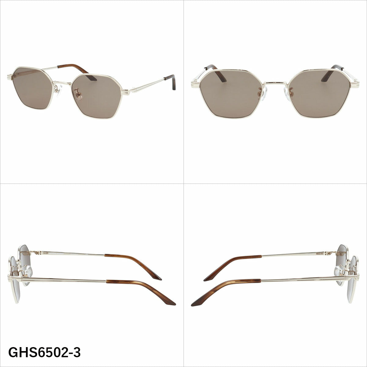 グラスハウス サングラス アジアンフィット(フルフィット) 調整可能ノーズパッド(クリングス) GLASSES HOUSE GHS6502 50サイズ 全3カラー ヘキサゴン型 ユニセックス メンズ レディース