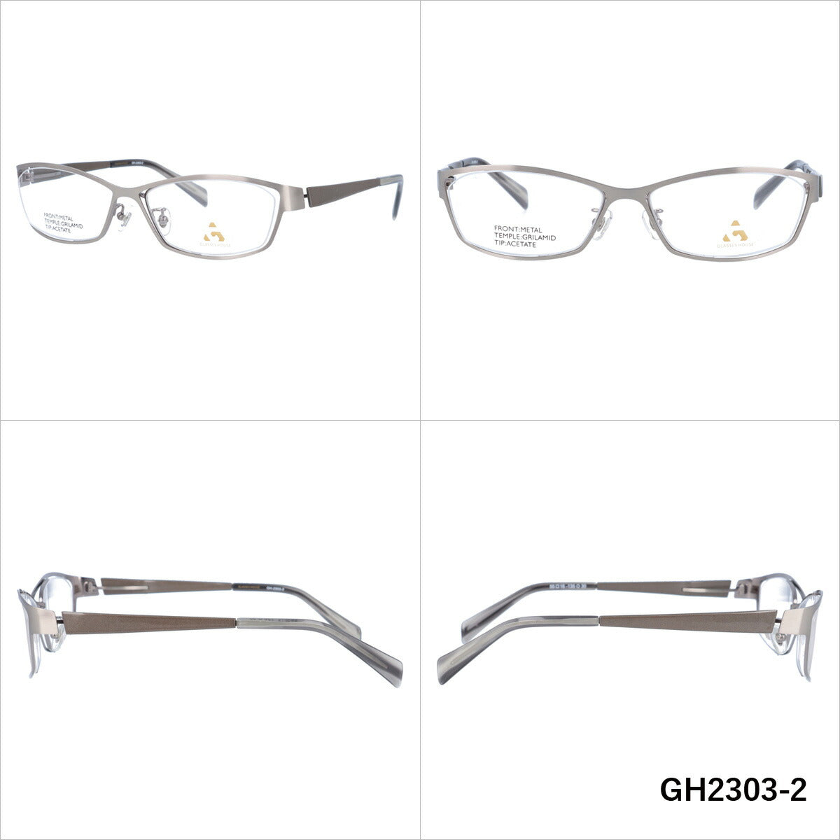メガネ 眼鏡 度付き 度なし おしゃれ GLASSES HOUSE グラスハウス GH 2303 全4色 55サイズ スクエア型 メンズ レディース UVカット 紫外線 ブランド サングラス 伊達 ダテ|老眼鏡・PCレンズ・カラーレンズ・遠近両用対応可能 ラッピング無料