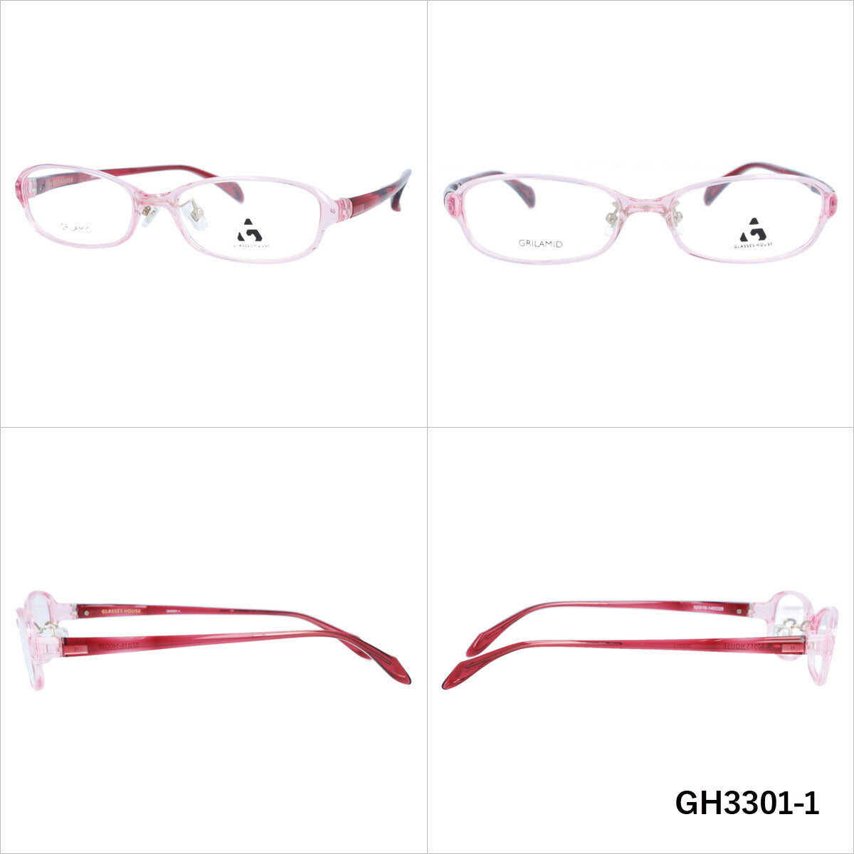 メガネ 眼鏡 度付き 度なし おしゃれ GLASSES HOUSE グラスハウス GH 3301 全4色 52サイズ オーバル型 メンズ レディース UVカット 紫外線 ブランド サングラス 伊達 ダテ|老眼鏡・PCレンズ・カラーレンズ・遠近両用対応可能 ラッピング無料