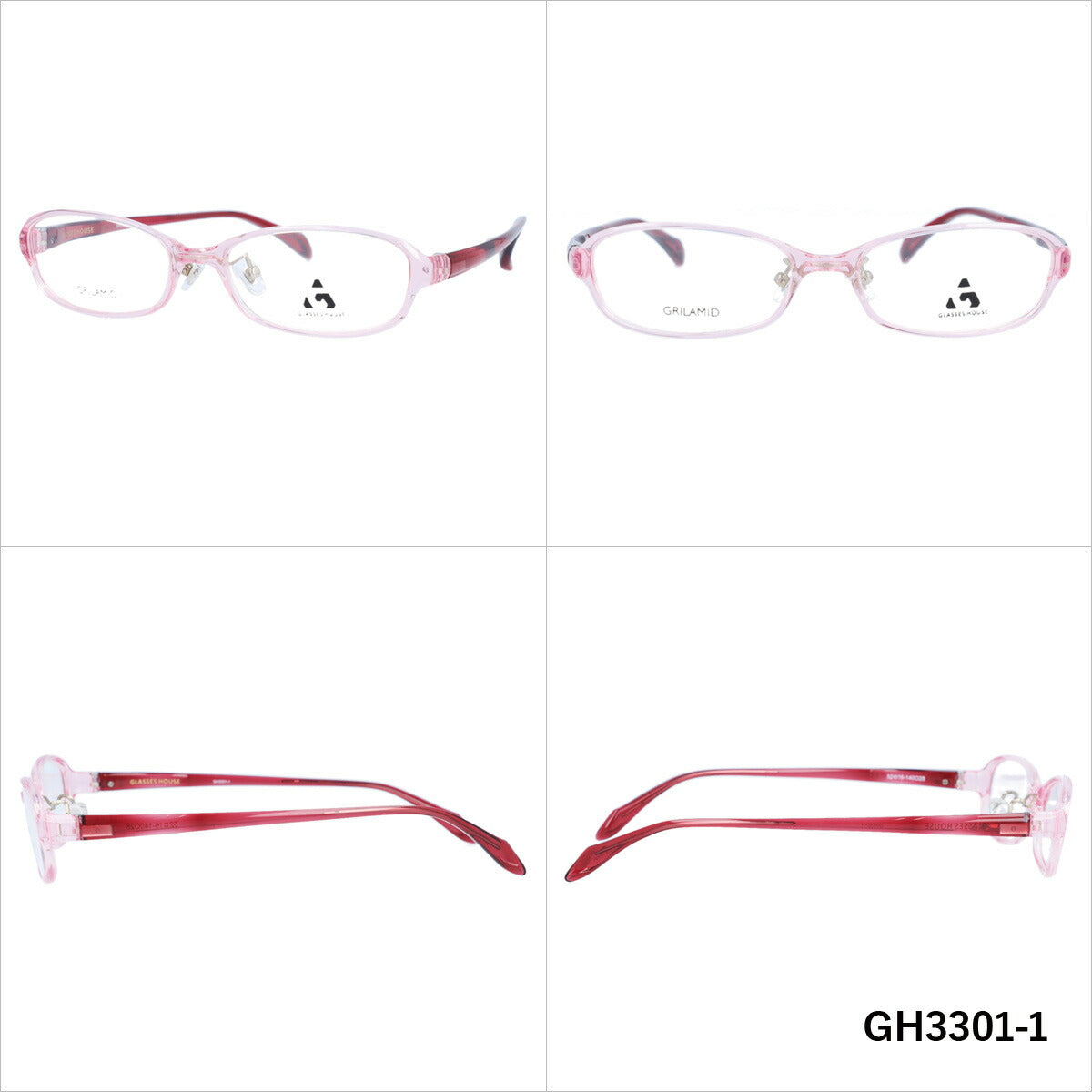 メガネ 眼鏡 度付き 度なし おしゃれ GLASSES HOUSE グラスハウス GH 3301 全4色 52サイズ オーバル型 メンズ レディース UVカット 紫外線 ブランド サングラス 伊達 ダテ｜老眼鏡・PCレンズ・カラーレンズ・遠近両用対応可能 ラッピング無料