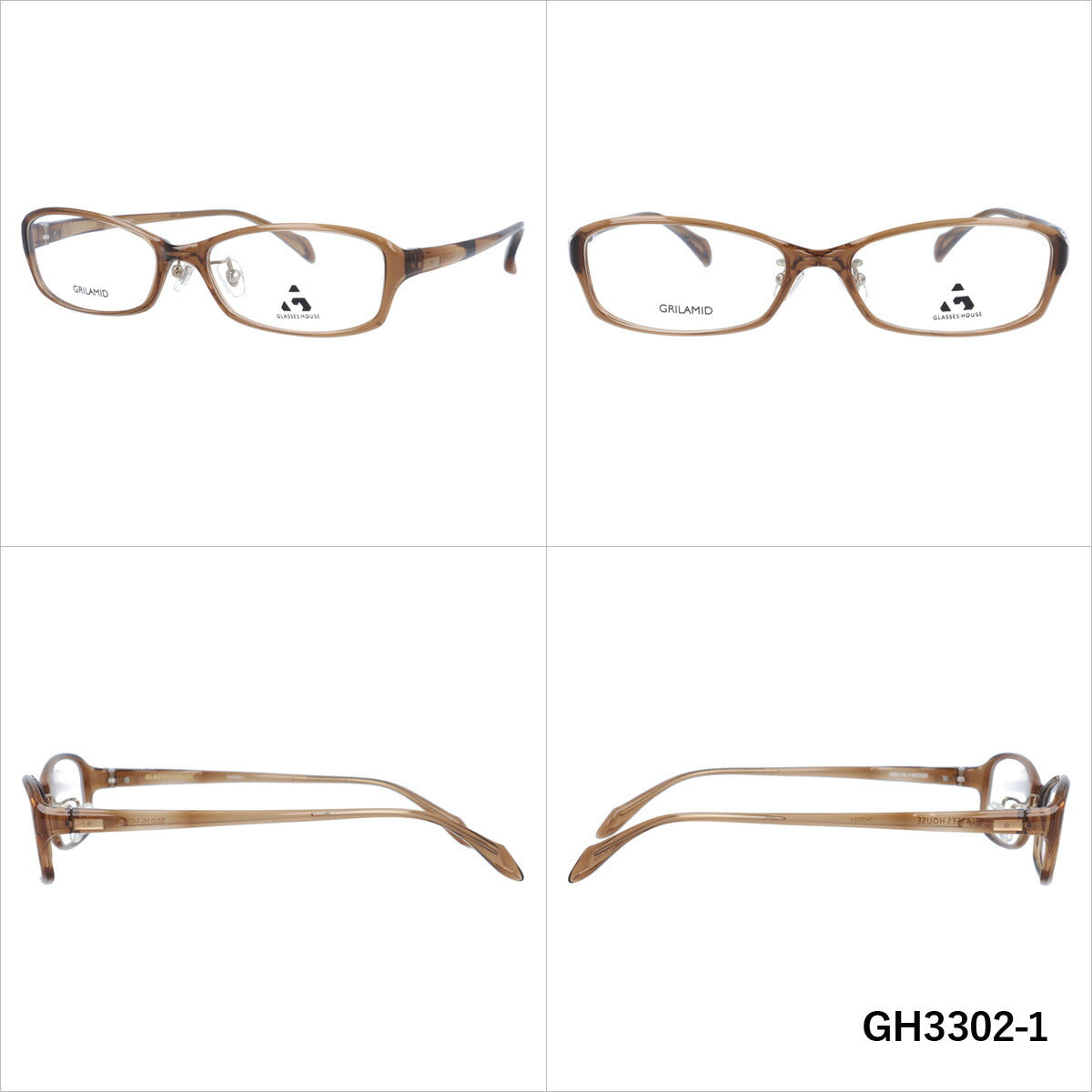 メガネ 眼鏡 度付き 度なし おしゃれ GLASSES HOUSE グラスハウス GH 3302 全4色 55サイズ オーバル型 メンズ レディース UVカット 紫外線 ブランド サングラス 伊達 ダテ|老眼鏡・PCレンズ・カラーレンズ・遠近両用対応可能 ラッピング無料
