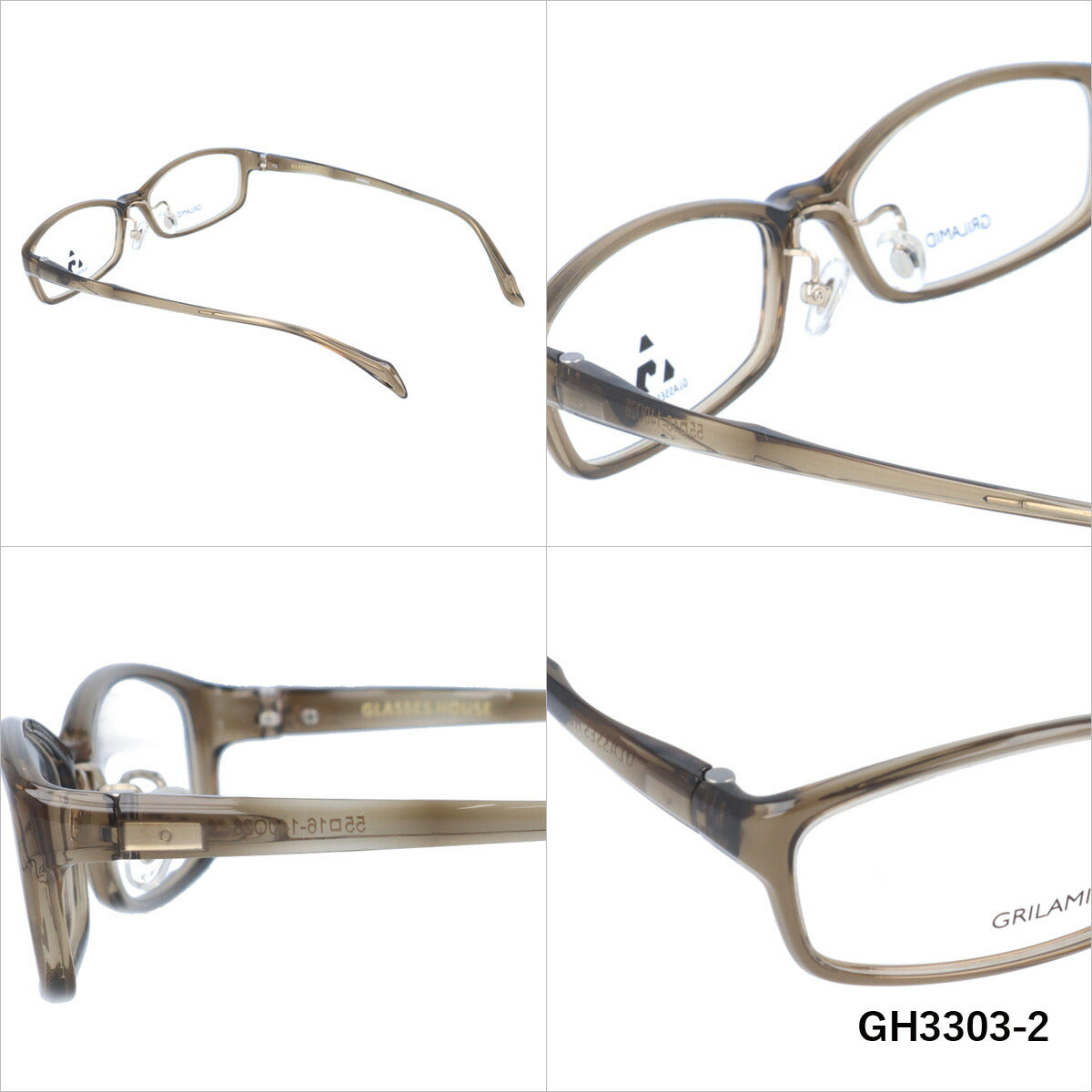 メガネ 眼鏡 度付き 度なし おしゃれ GLASSES HOUSE グラスハウス GH 3303 全4色 55サイズ オーバル型 メンズ レディース UVカット 紫外線 ブランド サングラス 伊達 ダテ｜老眼鏡・PCレンズ・カラーレンズ・遠近両用対応可能 ラッピング無料