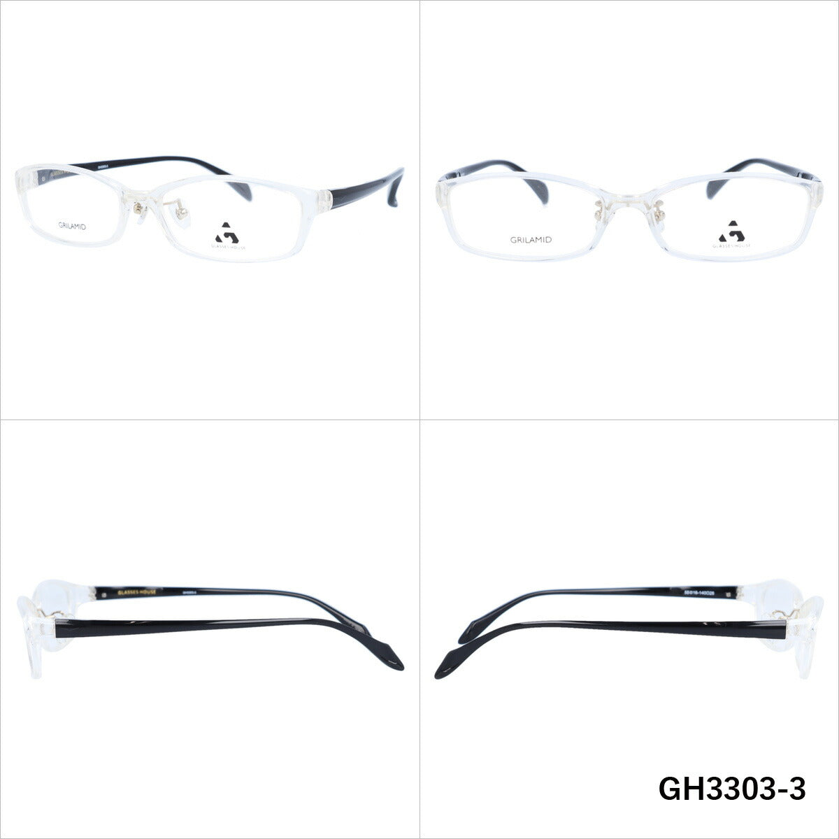 メガネ 眼鏡 度付き 度なし おしゃれ GLASSES HOUSE グラスハウス GH 3303 全4色 55サイズ オーバル型 メンズ レディース UVカット 紫外線 ブランド サングラス 伊達 ダテ｜老眼鏡・PCレンズ・カラーレンズ・遠近両用対応可能 ラッピング無料