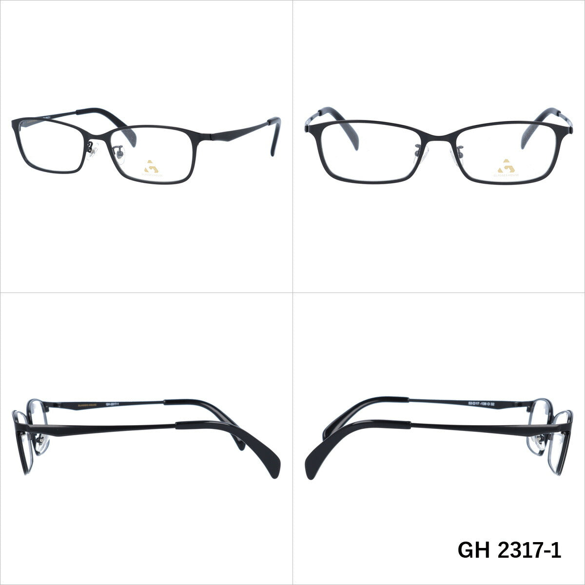 メガネ 眼鏡 度付き 度なし おしゃれ GLASSES HOUSE グラスハウス GH 2317 全4色 53サイズ スクエア型 メンズ レディース UVカット 紫外線 ブランド サングラス 伊達 ダテ｜老眼鏡・PCレンズ・カラーレンズ・遠近両用対応可能 ラッピング無料