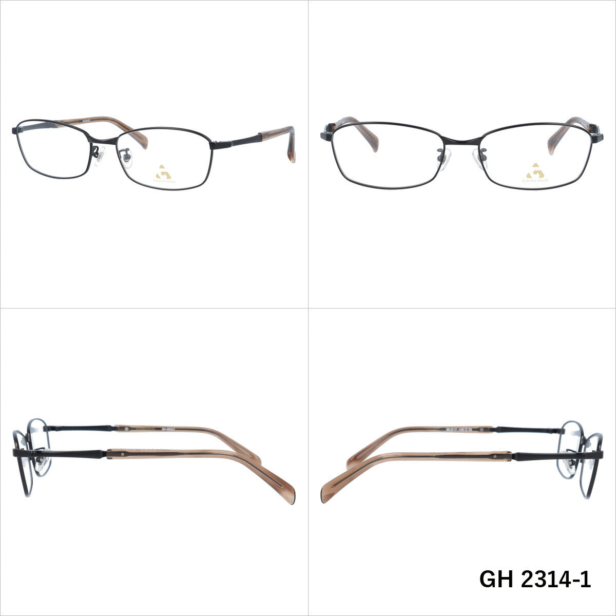 メガネ 眼鏡 度付き 度なし おしゃれ GLASSES HOUSE グラスハウス GH 2314 全4色 56サイズ スクエア型 メンズ レディース UVカット 紫外線 ブランド サングラス 伊達 ダテ｜老眼鏡・PCレンズ・カラーレンズ・遠近両用対応可能 ラッピング無料