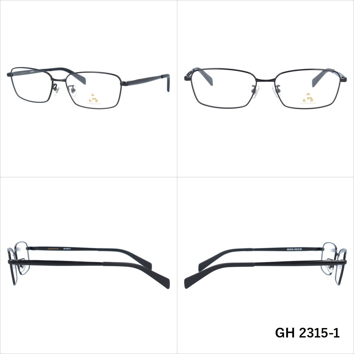 メガネ 眼鏡 度付き 度なし おしゃれ GLASSES HOUSE グラスハウス GH 2315 全4色 55サイズ スクエア型 メンズ レディース UVカット 紫外線 ブランド サングラス 伊達 ダテ｜老眼鏡・PCレンズ・カラーレンズ・遠近両用対応可能 ラッピング無料