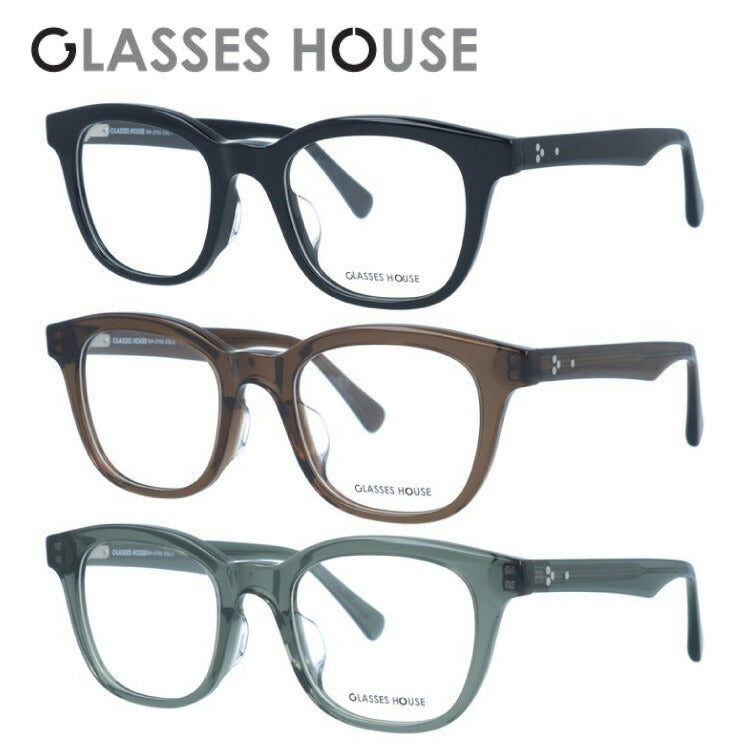 グラスハウス メガネフレーム 伊達メガネ アジアンフィット GLASSES HOUSE GH 3703 49サイズ ウェリントン型 ユニセックス メンズ レディース