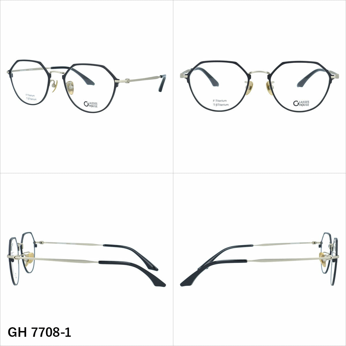 グラスハウス メガネフレーム 伊達メガネ アジアンフィット(フルフィット) 調整可能ノーズパッド(クリングス) GLASSES HOUSE GH7708 51サイズ 全3カラー クラウンパント型 ユニセックス メンズ レディース