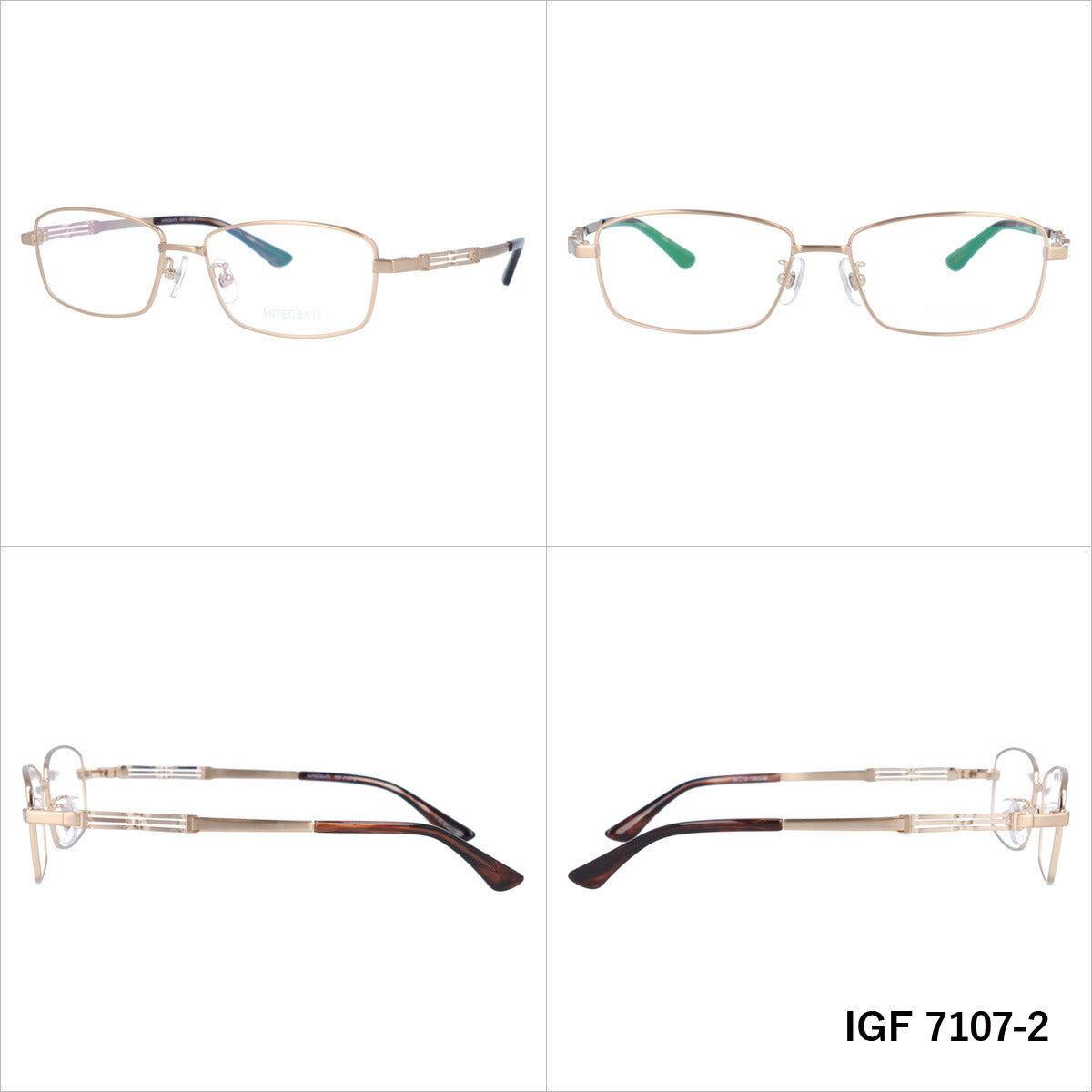 メガネ 眼鏡 度付き 度なし おしゃれ INTEGRATE インテグレート IGF 7107 全3色 56サイズ スクエア型 レディース 女性 UVカット 紫外線 ブランド サングラス 伊達 ダテ|老眼鏡・PCレンズ・カラーレンズ・遠近両用対応可能 ラッピング無料