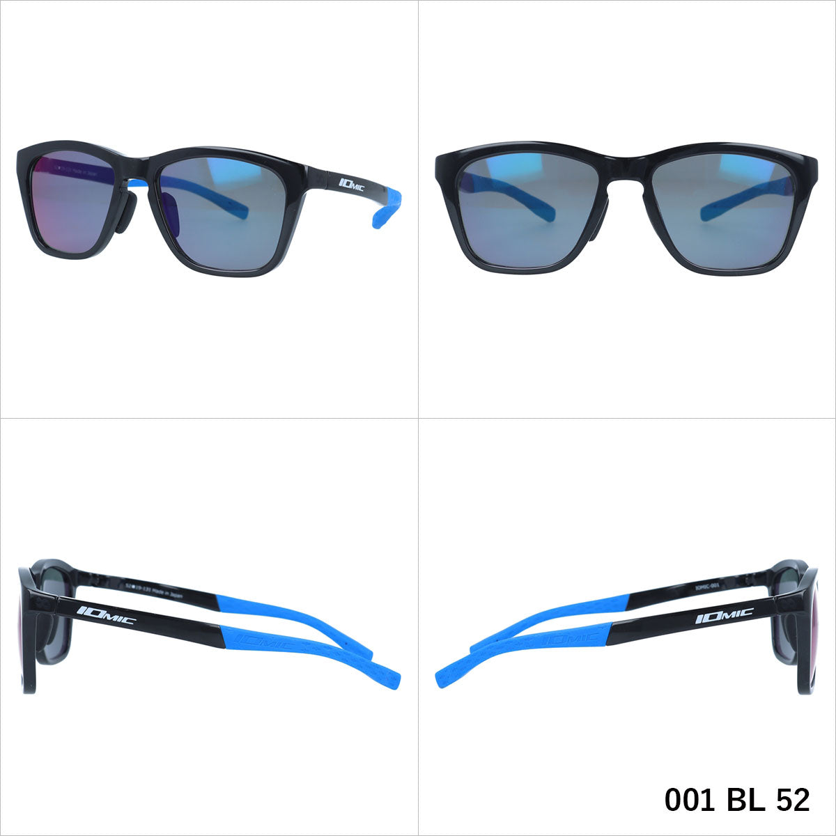 イオミック サングラス ミラーレンズ アジアンフィット IOMIC IOMIC-001 52サイズ ウェリントン型 ユニセックス メンズ レディース ゴルフ 釣り テニス 野球 ジョギング 日本製