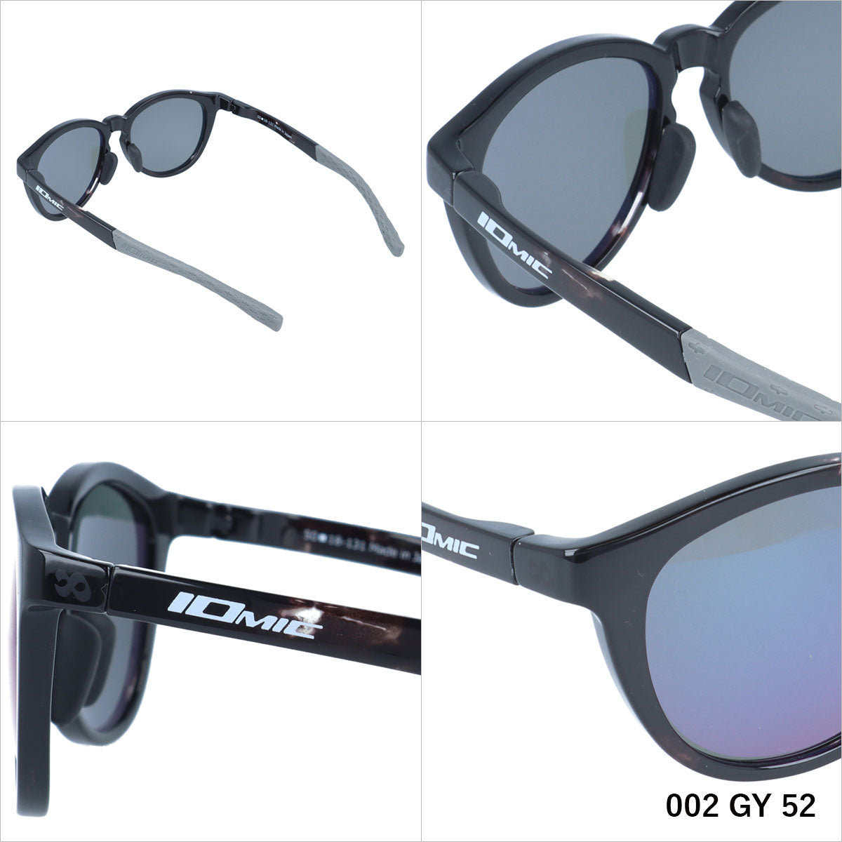 イオミック サングラス ミラーレンズ アジアンフィット IOMIC IOMIC-002 50サイズ ボストン型 ユニセックス メンズ レディース ゴルフ 釣り テニス 野球 ジョギング 日本製