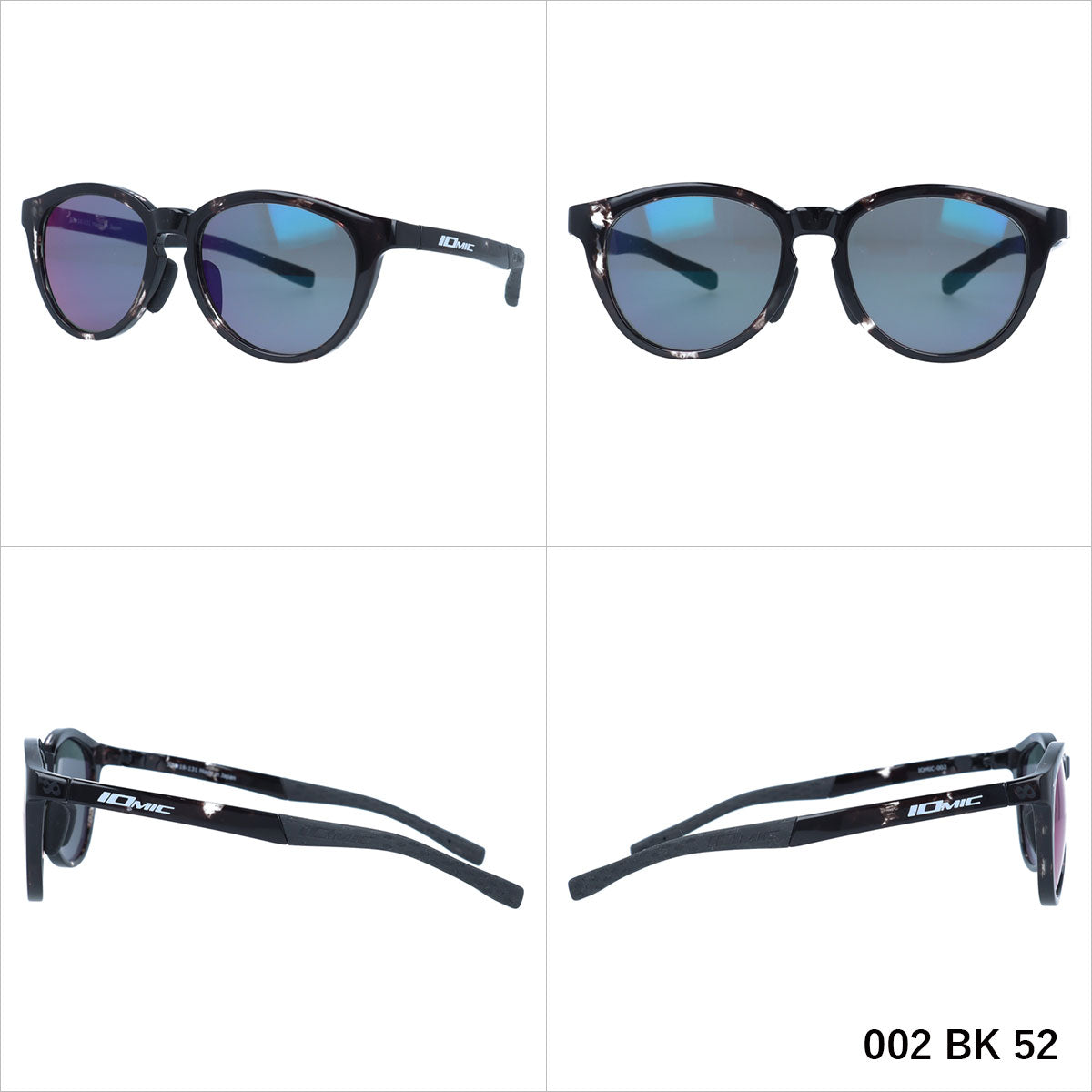 イオミック サングラス ミラーレンズ アジアンフィット IOMIC IOMIC-002 50サイズ ボストン型 ユニセックス メンズ レディース ゴルフ 釣り テニス 野球 ジョギング 日本製
