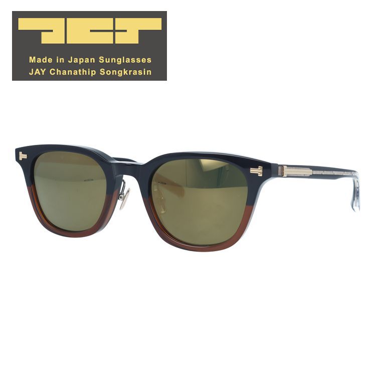 ジェイ サングラス ミラーレンズ JAY JAY-3 BLACK BROWN/GDM 49サイズ ウェリントン型 日本製 チャナティップモデル ユニセックス メンズ レディース