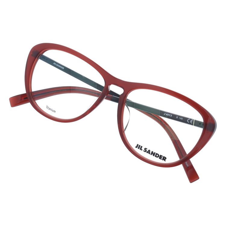 ジルサンダー メガネフレーム JIL SANDER 度付き 度なし 伊達 だて 眼鏡 メンズ レディース J4013-B 53サイズ レギュラーフィット レディース ウェリントン型 UVカット 紫外線 ラッピング無料