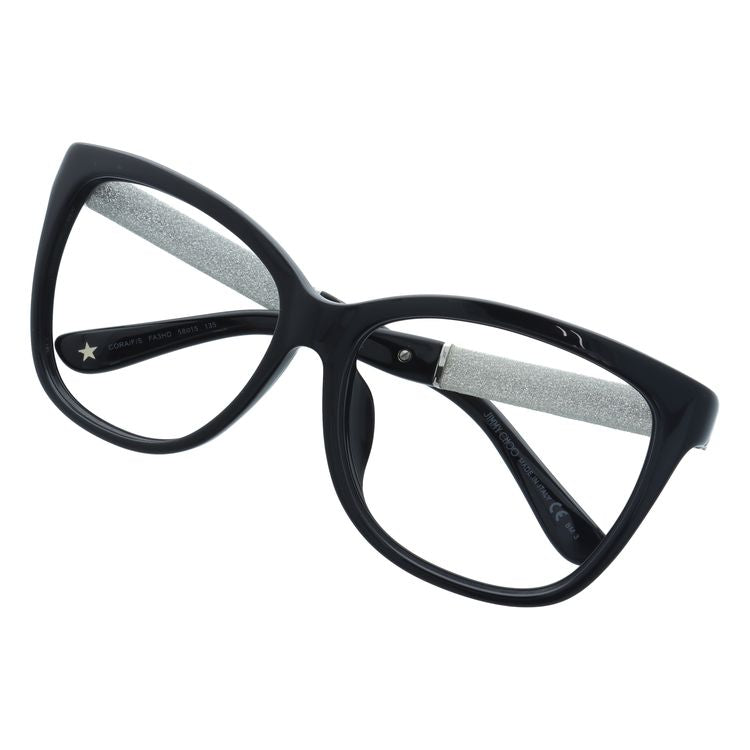 【選べる15色 ライトカラーレンズ】【国内正規品】ジミーチュウ ライトカラー サングラス JIMMY CHOO CORA FS FA3/HD 58 ブラック/グリッター アジアンフィット スクエア型 薄い色 オシャレ ドライブ レジャー おしゃれ ギフト メンズ レディース UVカット