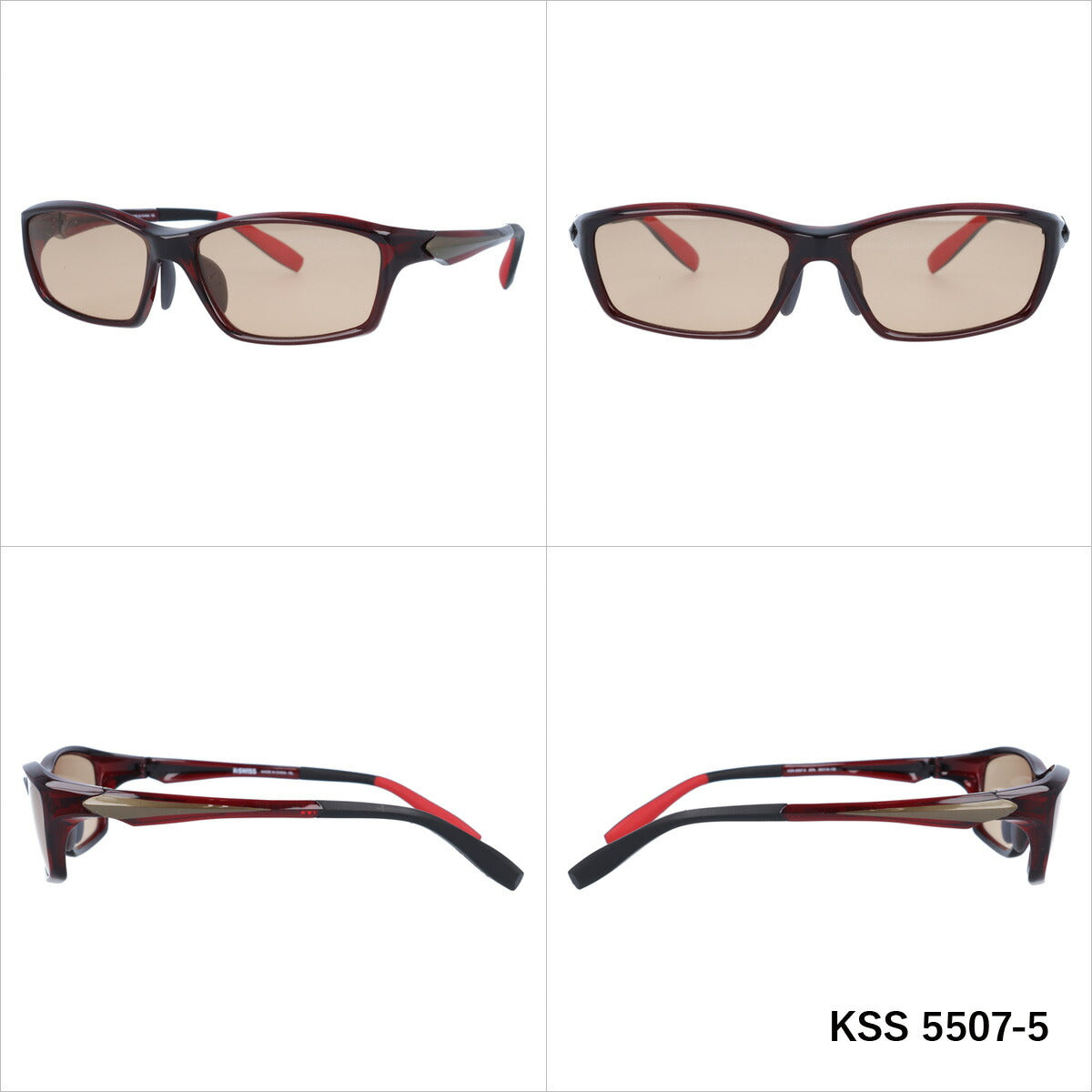 ケースイス サングラス カラーレンズ メンズ レディース UVカット K-SWISS ブランド KSS 5507 58 スクエア | 紫外線 対策 おすすめ 人気 プレゼント 運転 ドライブ レジャー キャンプ アウトドア 釣り フィッシング 海 川 山 春 夏 秋 冬 ランニング