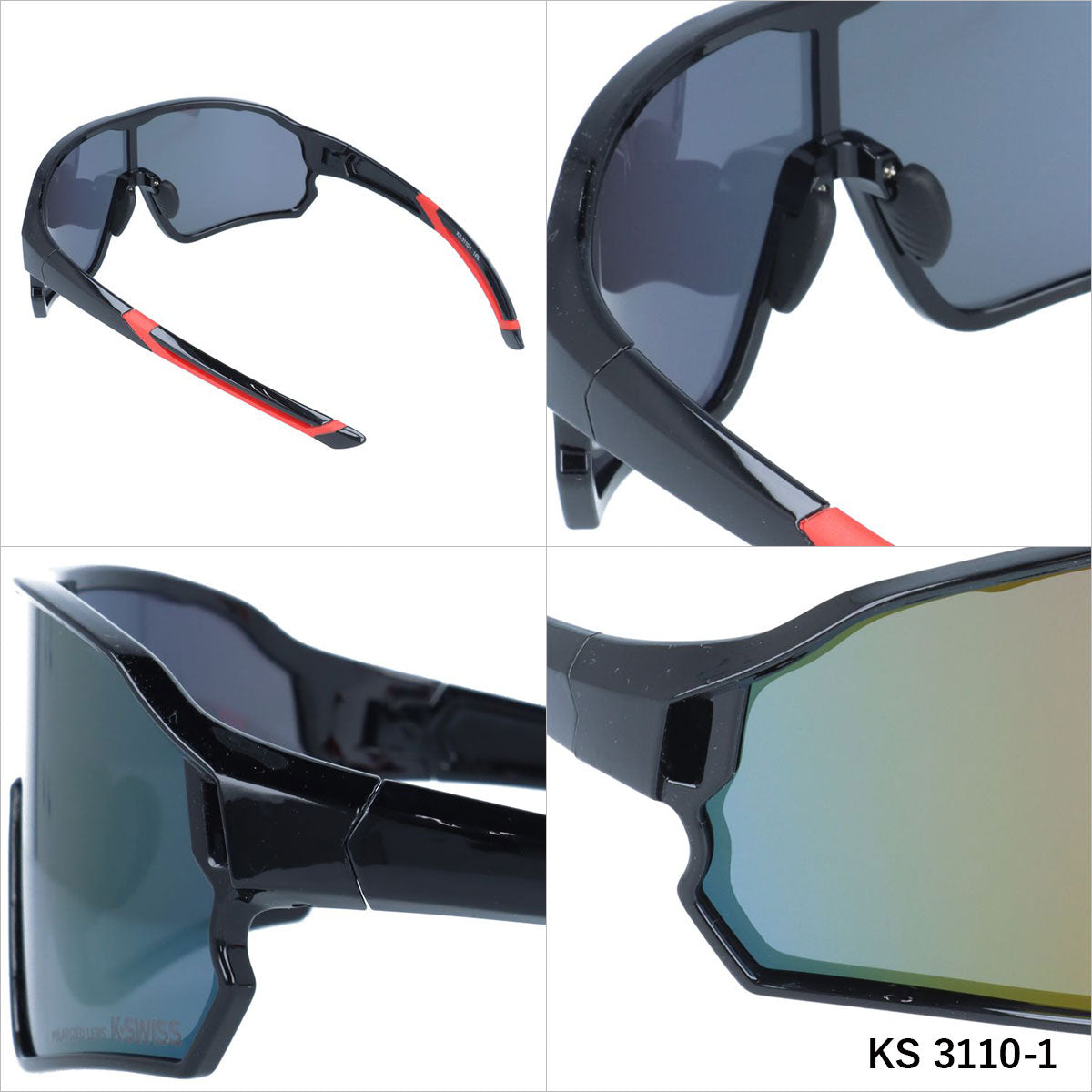 ケースイス サングラス 偏光サングラス ミラーレンズ アジアンフィット K-SWISS KS 3110 140サイズ スポーツ メンズ レディース ゴーグル スノーゴーグル スキー スノボ スノーボード
