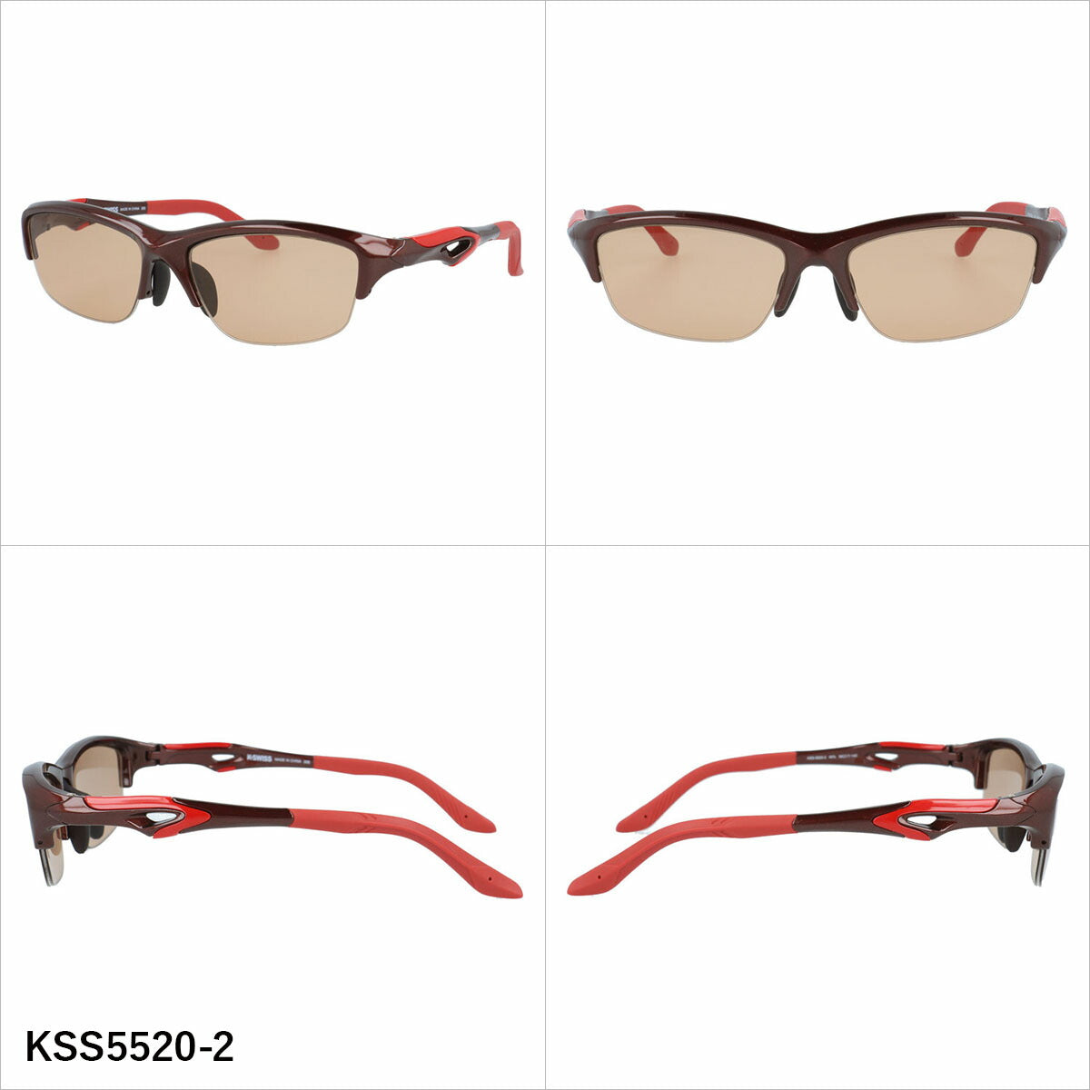 ケースイス サングラス アジアンフィット(フレキシブルノーズパッド) K-SWISS KSS5520 56サイズ 全3カラー スポーツ型 軽量 ユニセックス メンズ レディース
