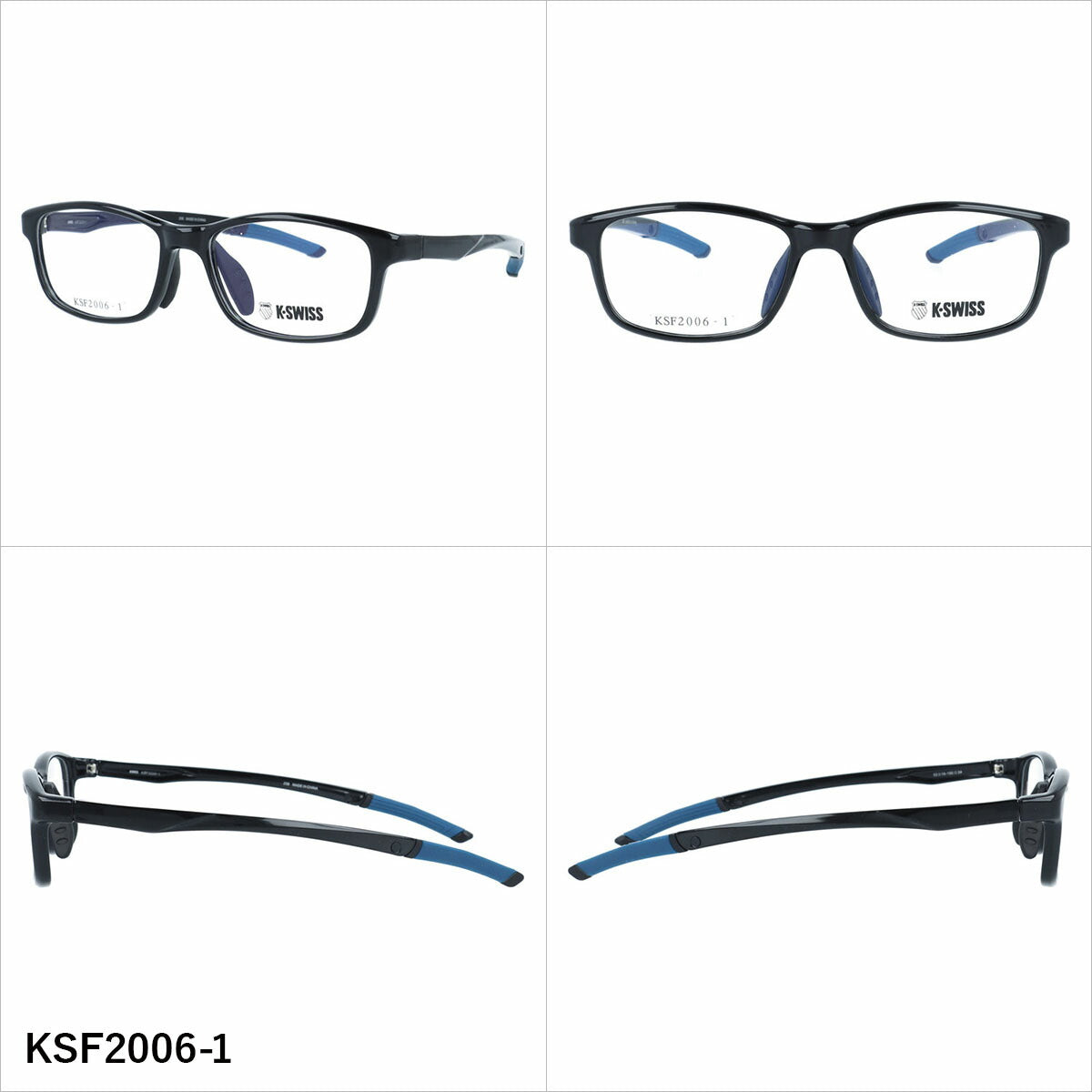 ケースイス メガネフレーム 伊達メガネ アジアンフィット(フレキシブルノーズパッド)/フレキシブルテンプルエンド K-SWISS KSF2006 52サイズ 全3カラー スクエア型 ユニセックス メンズ レディース