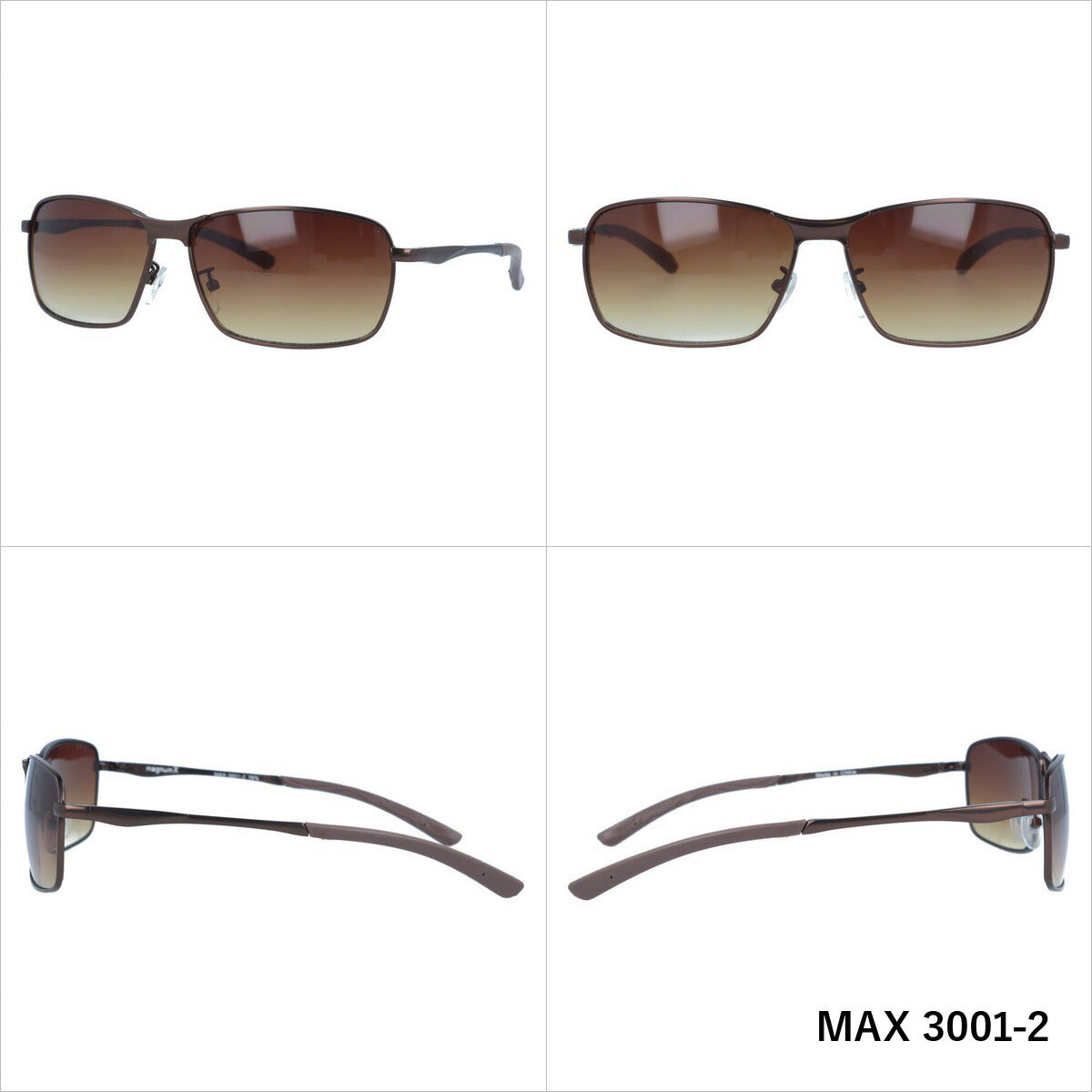 マグナムエックス サングラス magnumX MAX 3001 全3カラー 60サイズ スクエア メンズ レディース 紫外線対策 UVカット おしゃれ プレゼント ギフト