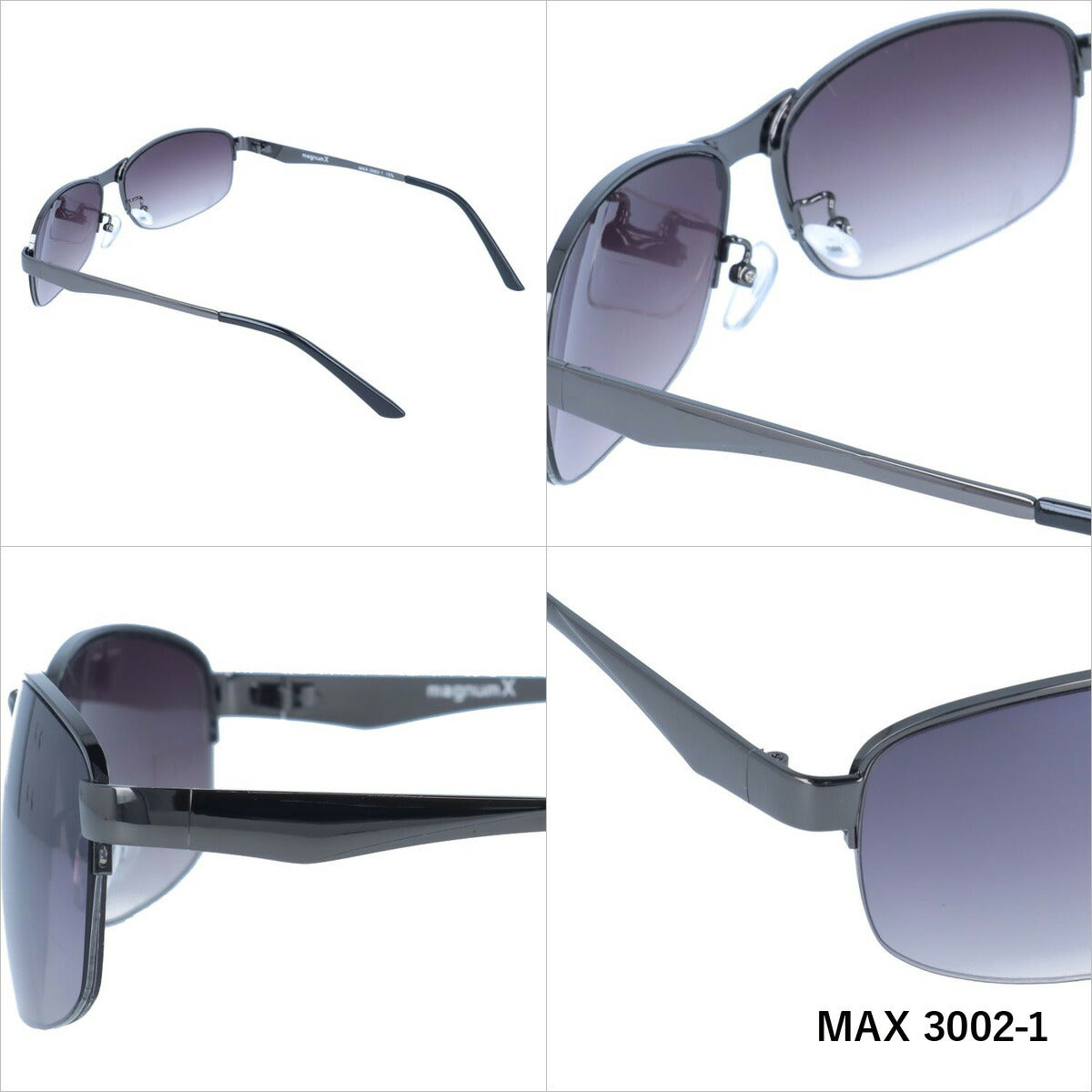 マグナムエックス サングラス ミラーレンズ magnumX MAX 3002 全3カラー 58サイズ スクエア メンズ レディース 紫外線対策 UVカット おしゃれ プレゼント ギフト