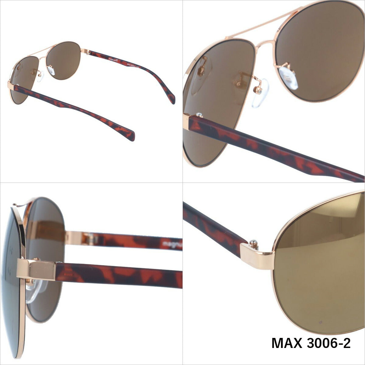 マグナムエックス サングラス ミラーレンズ magnumX MAX 3006 全3カラー 60サイズ ティアドロップ メンズ レディース 紫外線対策 UVカット おしゃれ プレゼント ギフト