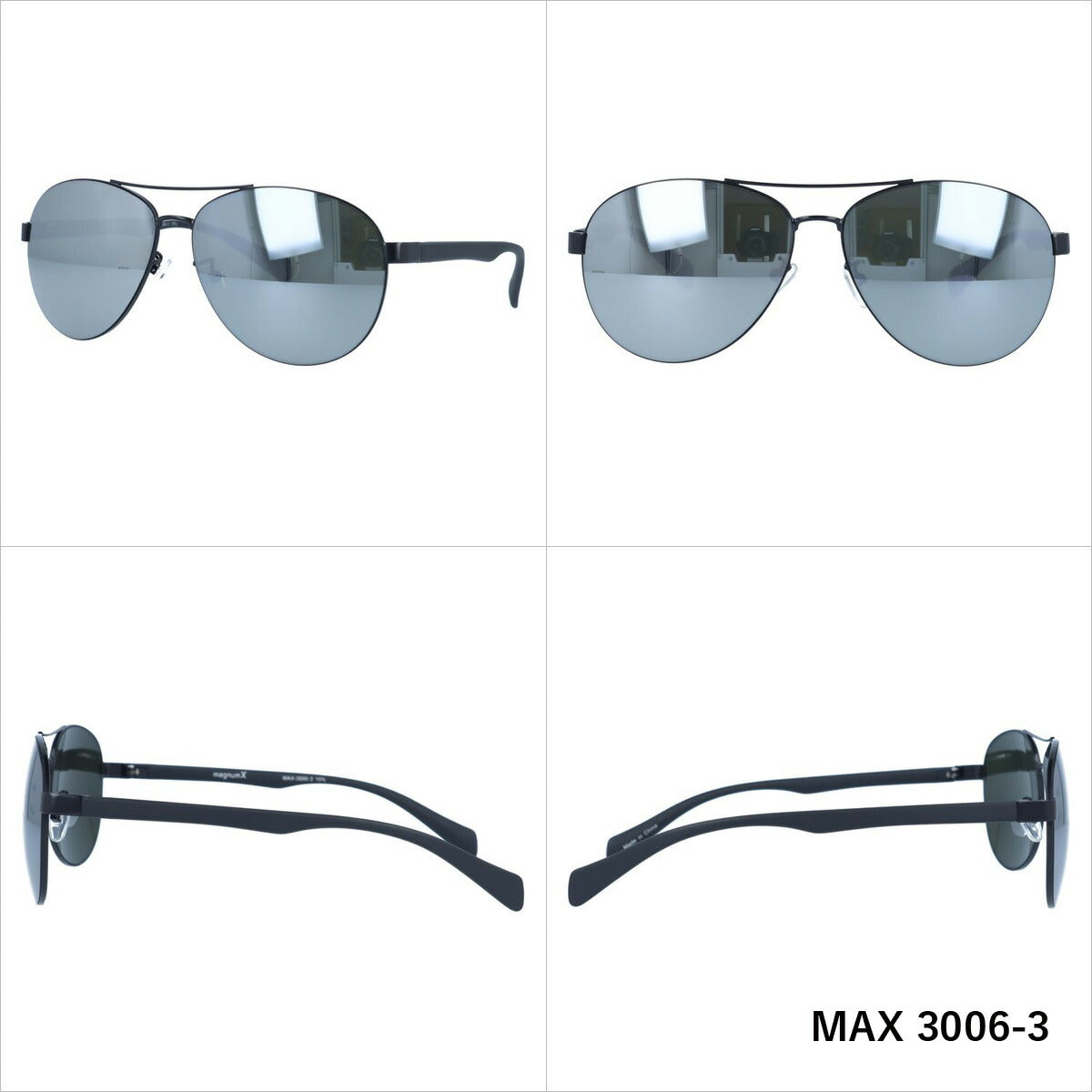 マグナムエックス サングラス ミラーレンズ magnumX MAX 3006 全3カラー 60サイズ ティアドロップ メンズ レディース 紫外線対策 UVカット おしゃれ プレゼント ギフト