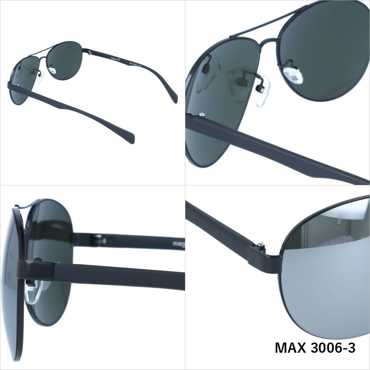 マグナムエックス サングラス ミラーレンズ magnumX MAX 3006 全3カラー 60サイズ ティアドロップ メンズ レディース 紫外線対策 UVカット おしゃれ プレゼント ギフト