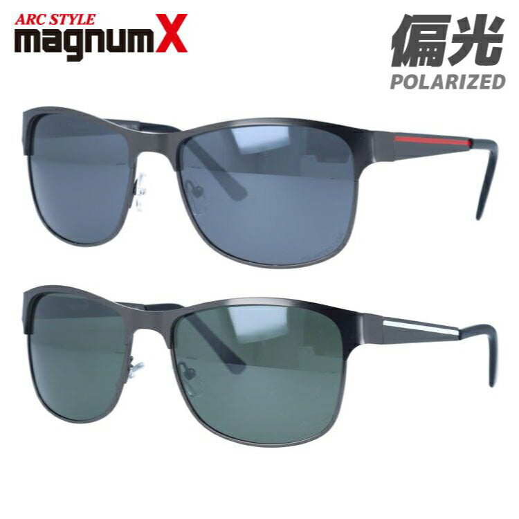 マグナムエックス 偏光サングラス ミラーレンズ magnumX MAX 5006 全2カラー 56サイズ ウェリントン メンズ レディース 川 海 釣り フィッシング 運転 ドライブ