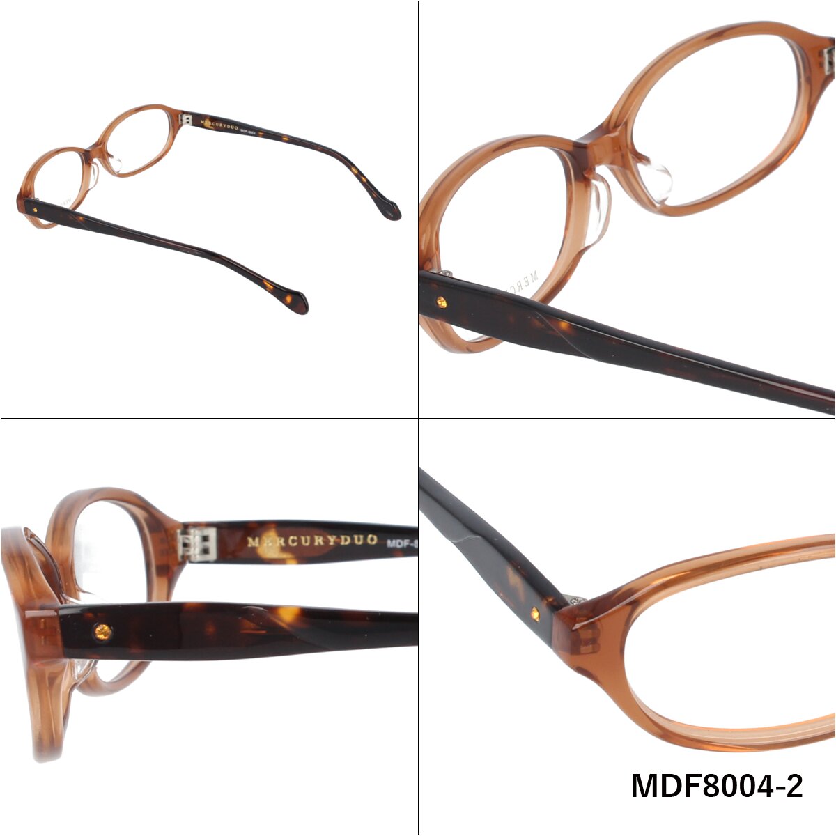 メガネ 眼鏡 度付き 度なし おしゃれ MERCURYDUO マーキュリーデュオ MDF 8004 全4色 52サイズ オーバル型 レディース 女性 UVカット 紫外線 ブランド サングラス 伊達 ダテ|老眼鏡・PCレンズ・カラーレンズ・遠近両用対応可能 ラッピング無料
