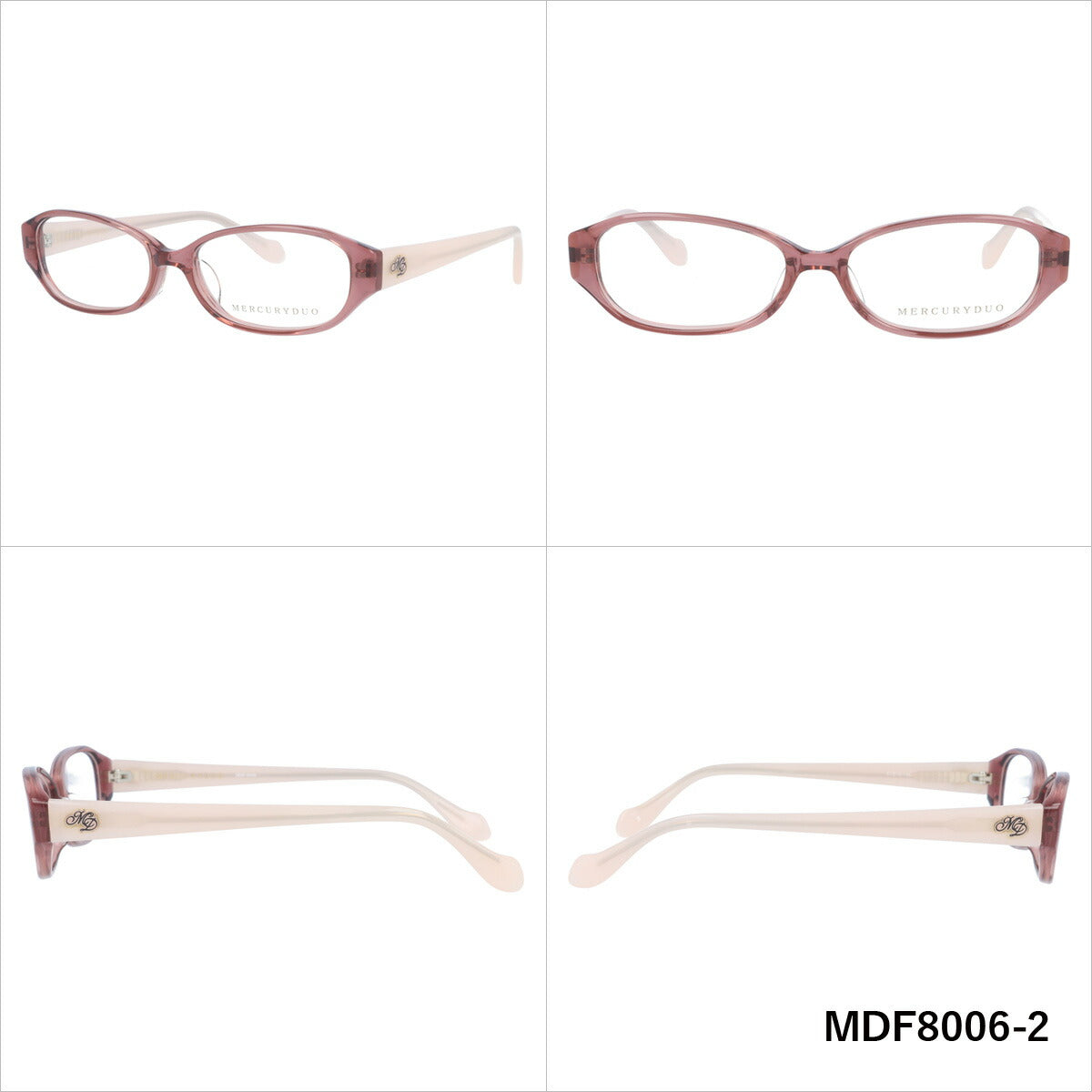 メガネ 眼鏡 度付き 度なし おしゃれ MERCURYDUO マーキュリーデュオ MDF 8006 全4色 51サイズ レディース 女性 UVカット 紫外線 ブランド サングラス 伊達 ダテ|老眼鏡・PCレンズ・カラーレンズ・遠近両用対応可能 ラッピング無料