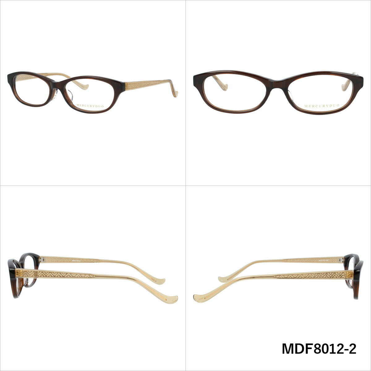 メガネ 眼鏡 度付き 度なし おしゃれ MERCURYDUO マーキュリーデュオ MDF8012 全3色 52サイズ オーバル型 レディース 女性 UVカット 紫外線 ブランド サングラス 伊達 ダテ|老眼鏡・PCレンズ・カラーレンズ・遠近両用対応可能 ラッピング無料